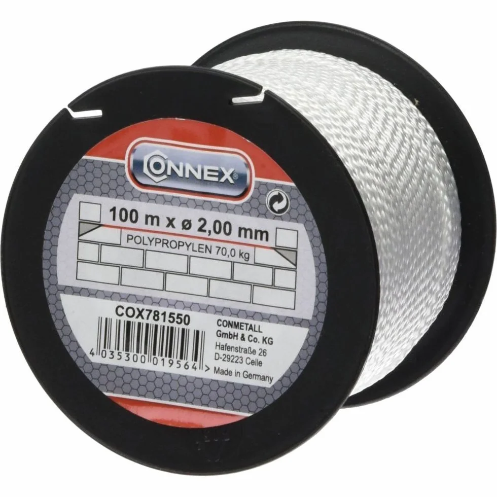 Connex COX781550 -Cordón trenzado de propileno, 100 m x diámetro 2 mm