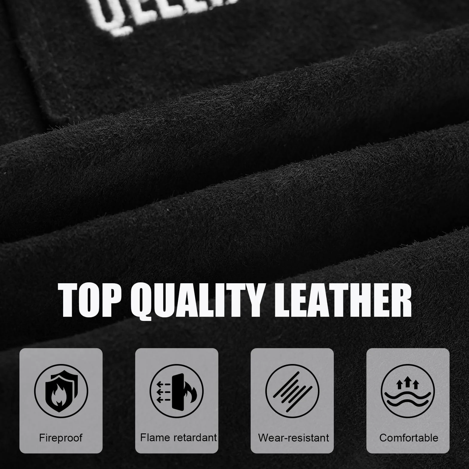 QeeLink Delantal de soldador de cuero con 6 bolsillos, delantal de trabajo resistente al calor y a las llamas, ajustable de M a XXXL