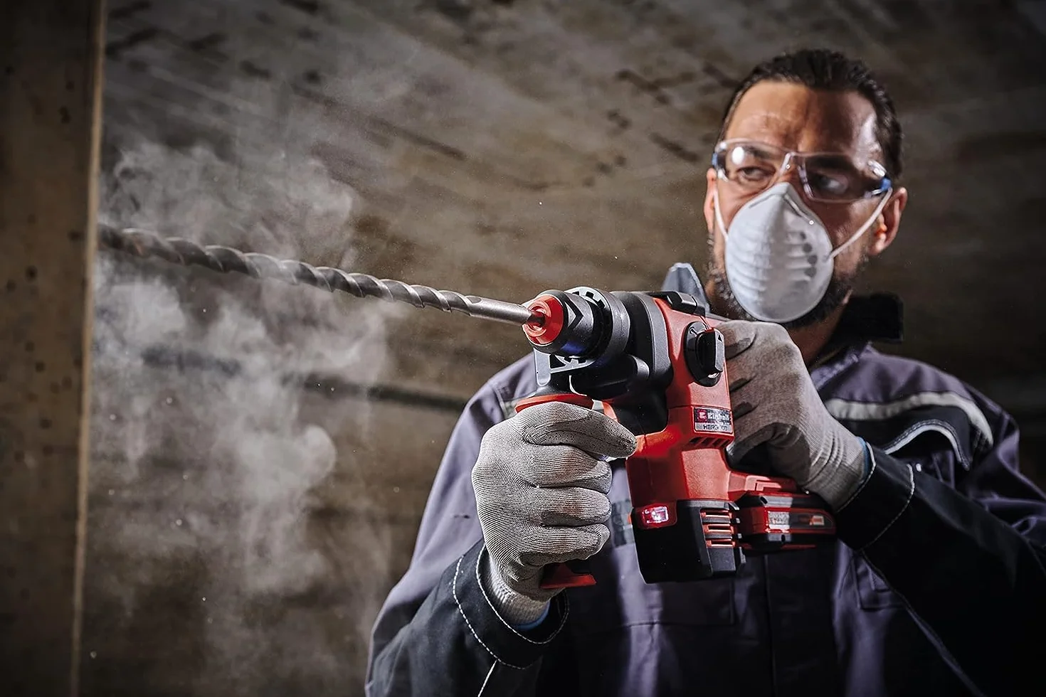 Einhell Martillo percutor a batería HEROCCO Power X-Change, Li-Ion, 18 V, 2.2 Joule, 18 Nm, motor sin escobillas, mecanismo impacto neumático, toma SDS+, incl. E-box, sin batería ni cargador