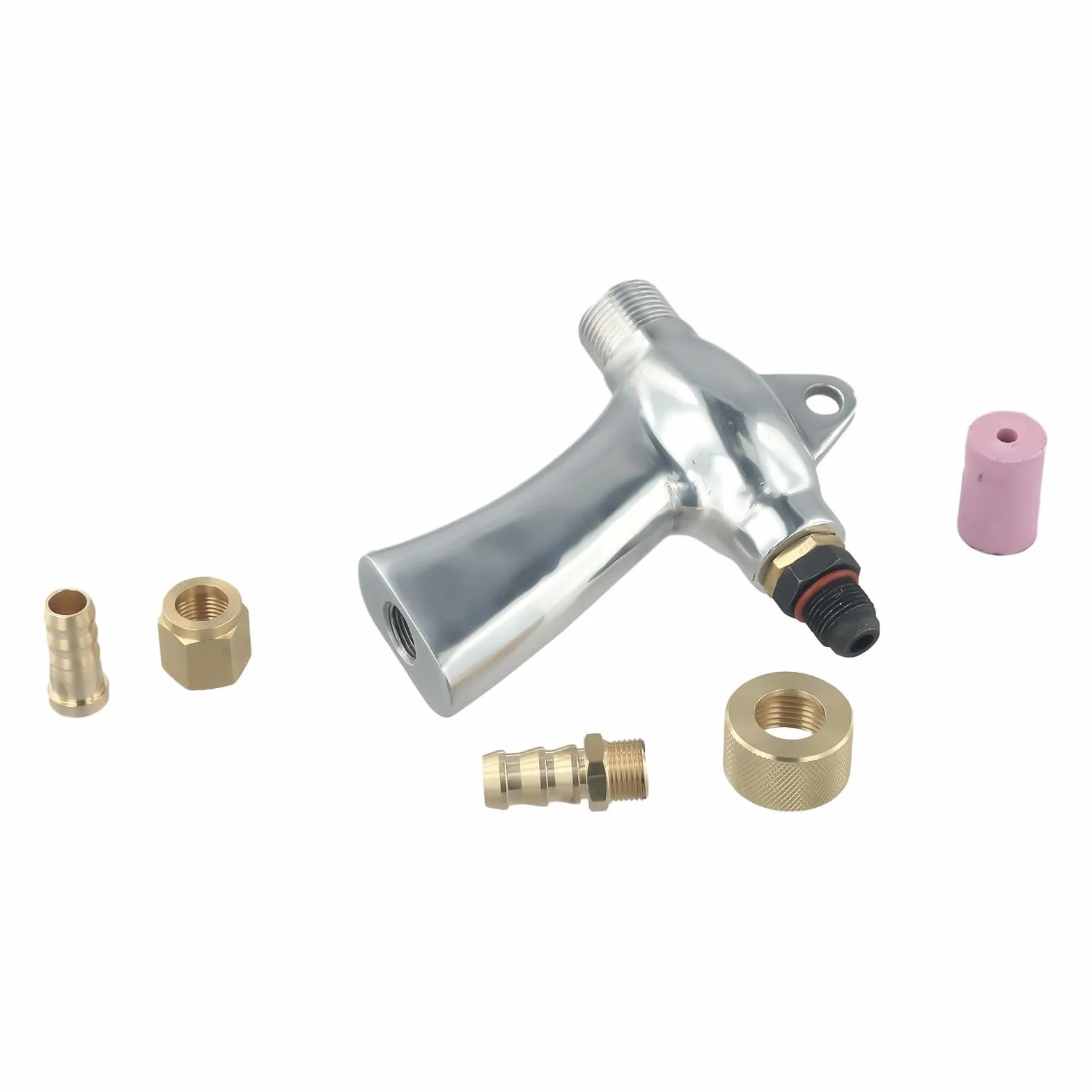 Pistola de arena de mano, para eliminación de óxido, pintura y revestimiento, cuerpo de aleación de aluminio, accesorio de latón, 5 boquillas de cerámica (2 x 6 mm + 3 x 8 mm) (B)