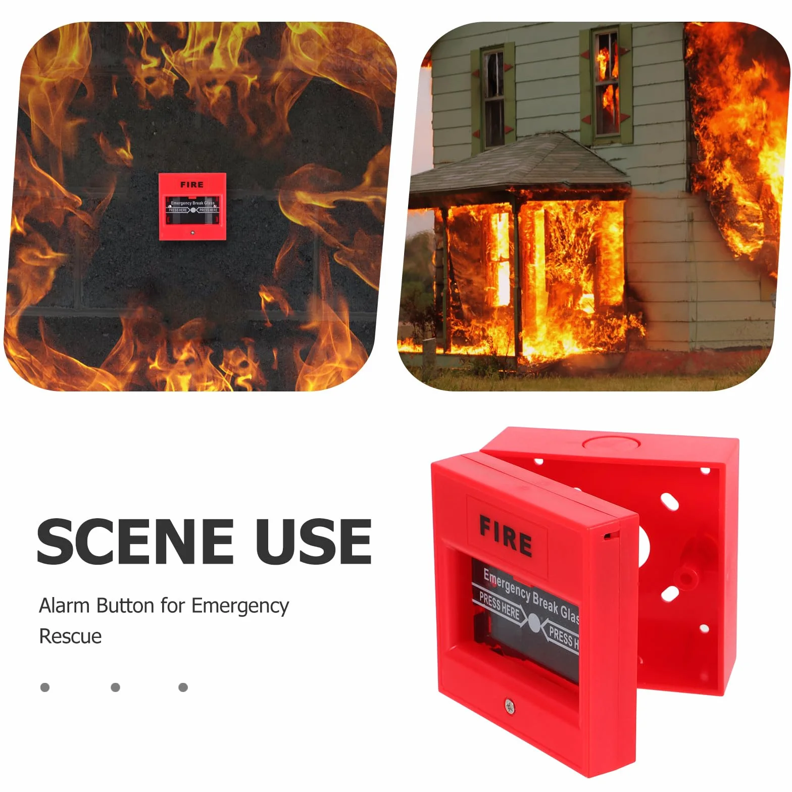 Botón de Alarma de Emergencia Manual Reiniciable Rojo, Interruptor de Botón Pulsador para Sistemas de Alerta contra Incendios Industriales, Activación Rápida y Compatible Sistemas