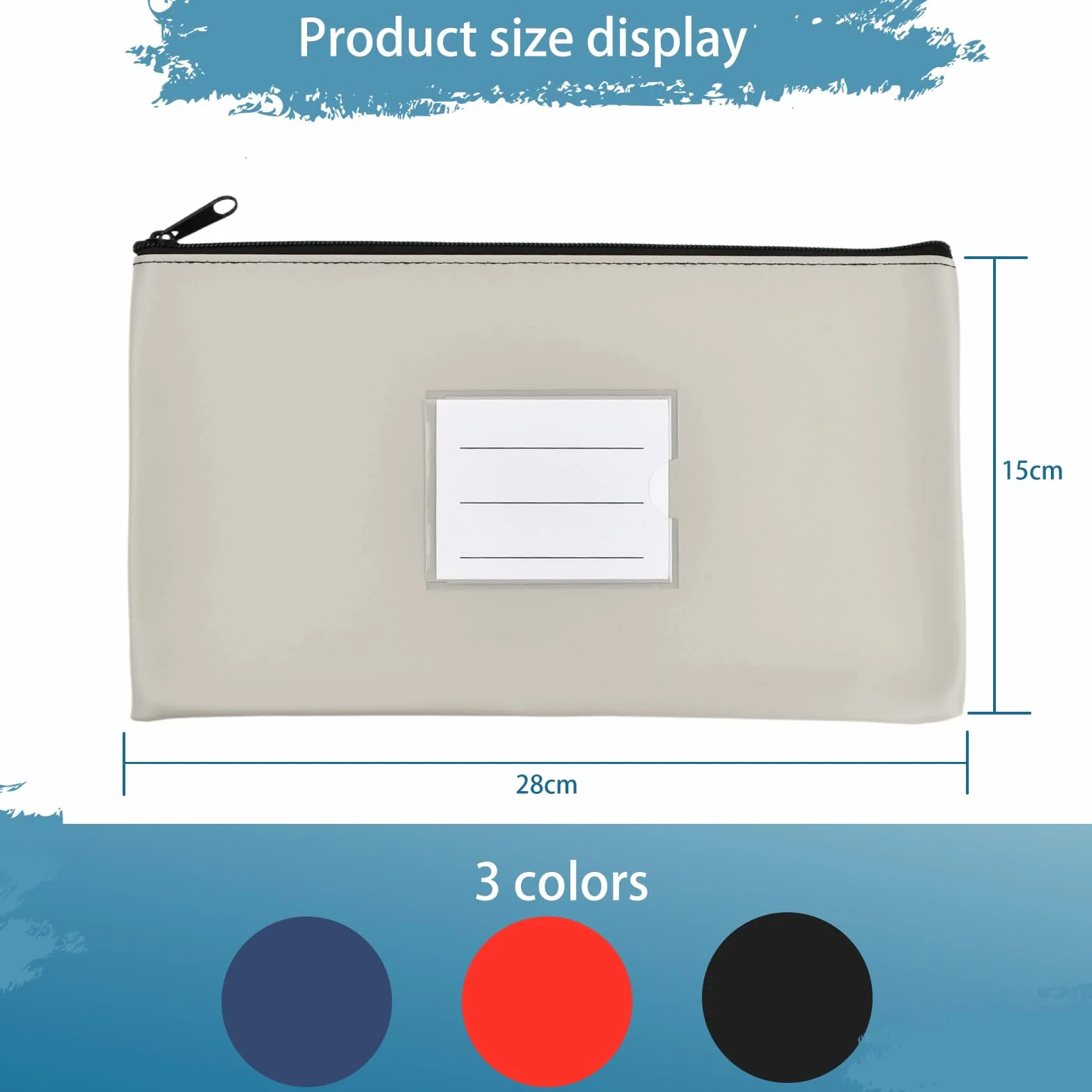 Bolsa de Dinero con Cremallera 28x15cm Impermeable A5 PU con Ventana
