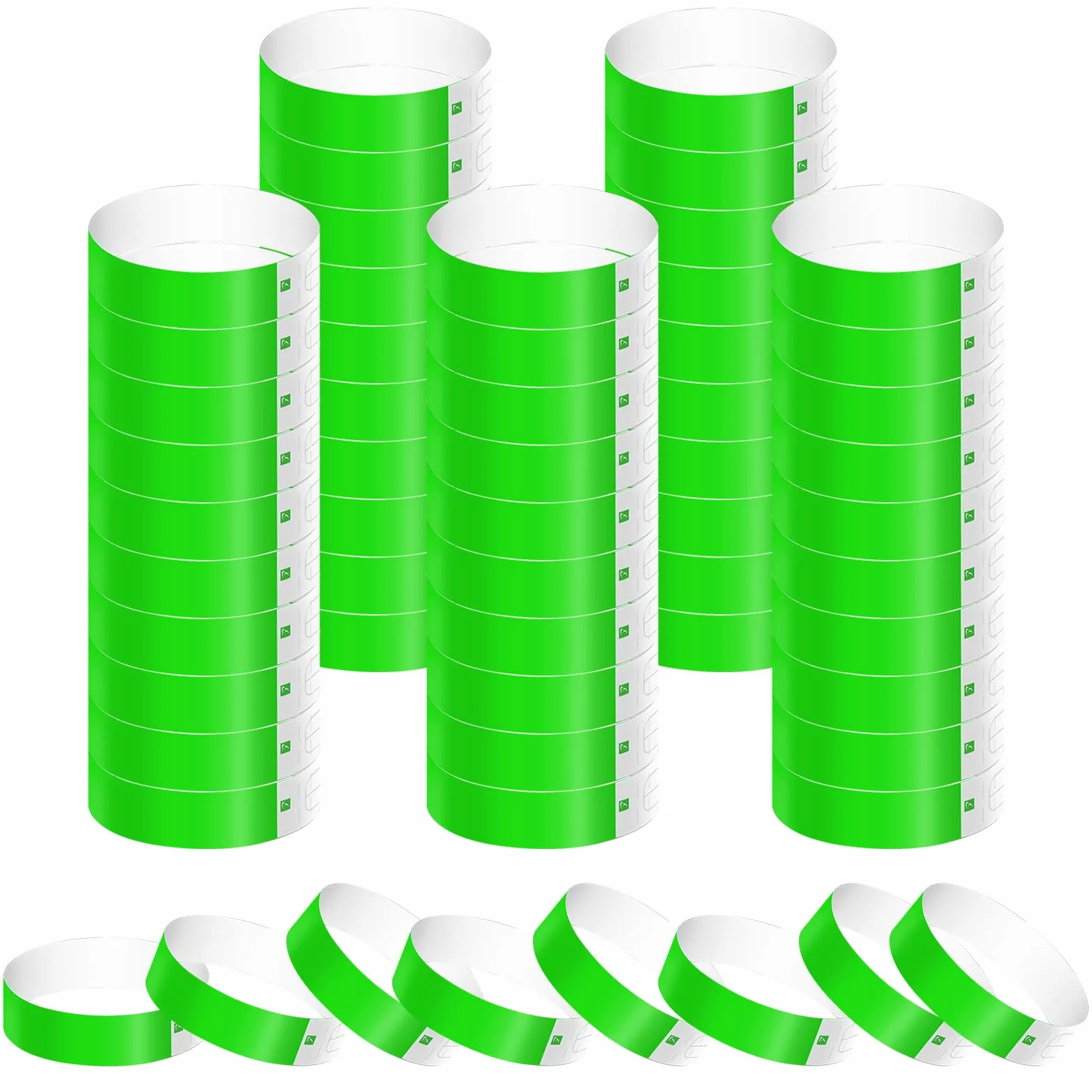 Pulseras de Papel Impermeables para Eventos, 500 Uds, Pulseras Identificativas para Fiesta Discoteca Festivales (Verde)