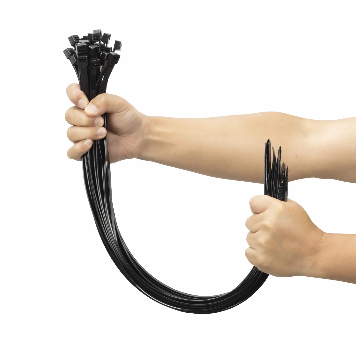 XINGO 100 bridas negras resistentes, 600 mm x 9 mm de largo con 80 kg de resistencia a la tracción ultra fuerte, grandes bridas resistentes a los rayos UV extra largas para uso en exteriores