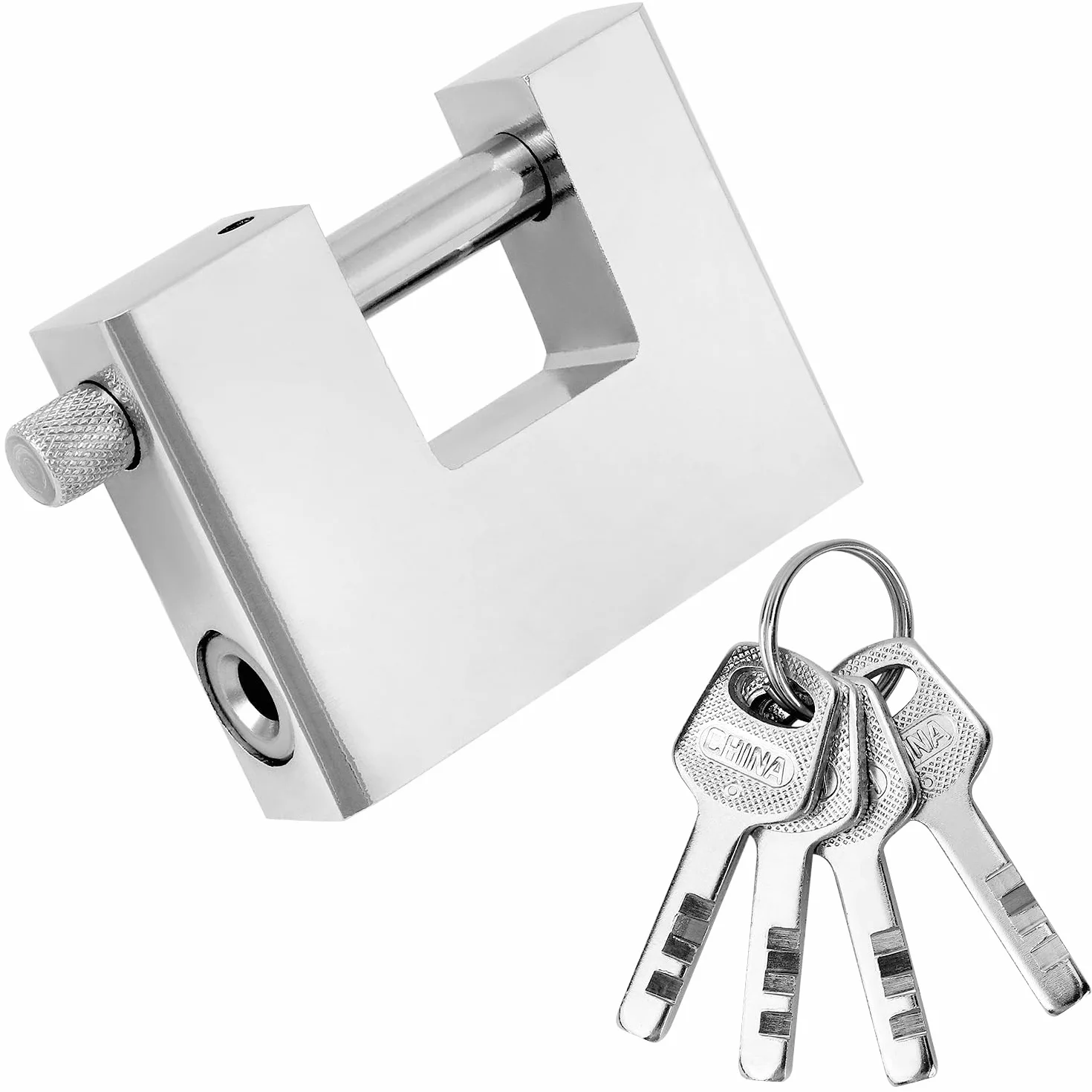 QWORK® Candado Resistente, 70 mm Candados con 3 Llaves, Candados Impermeables para Exteriores, para Cobertizo, Cadena, Puerta, Garaje, Contenedor