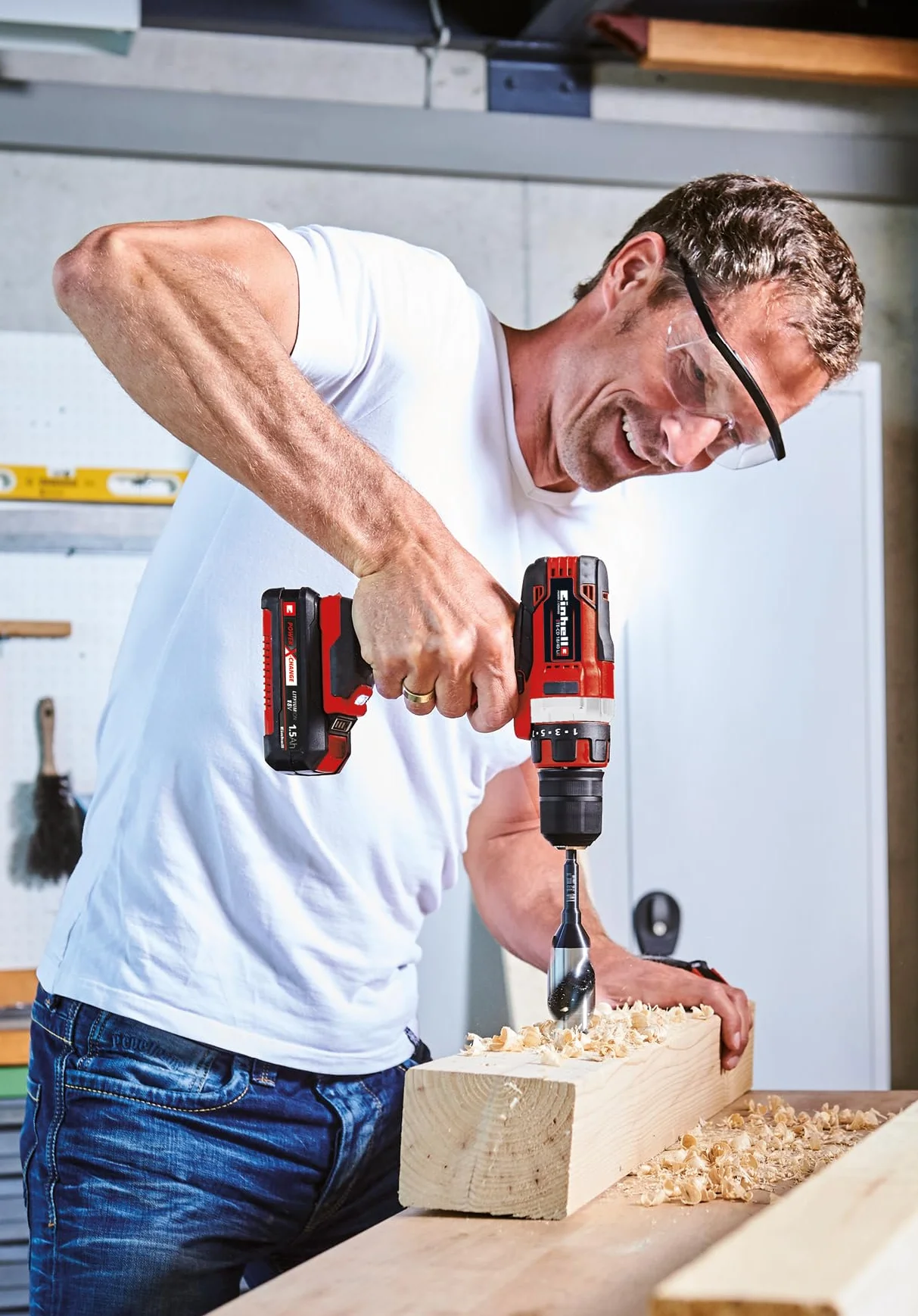 Einhell Taladro atornillador a batería TE-CD 18/40 Li-Solo Power X-Change (iones de litio, 18 V, par máximo de 40 Nm en 21 niveles, Softgrip, sin batería y cargador)