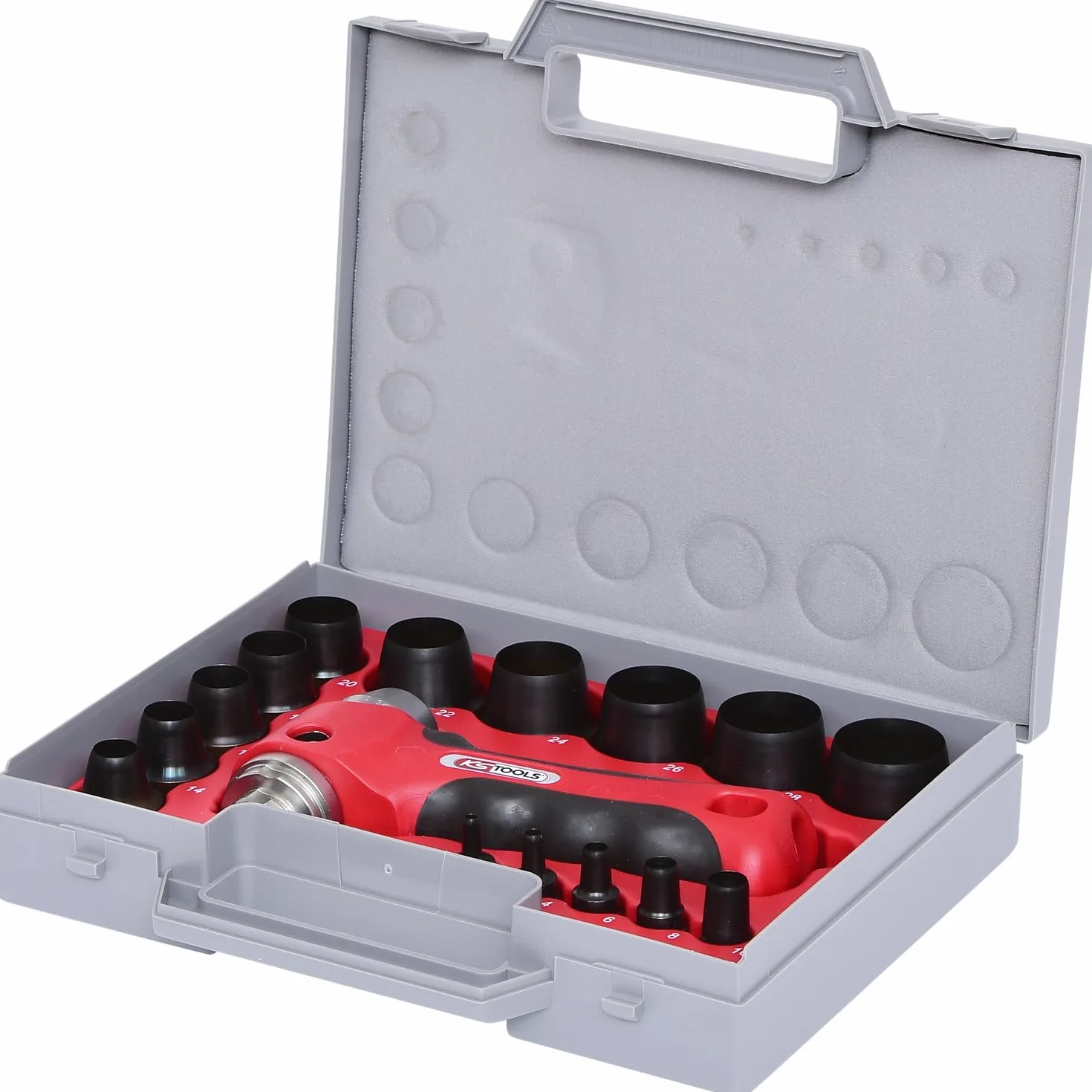 KS Tools 129.0100 Juego de sacabocados anulares 16 pzs