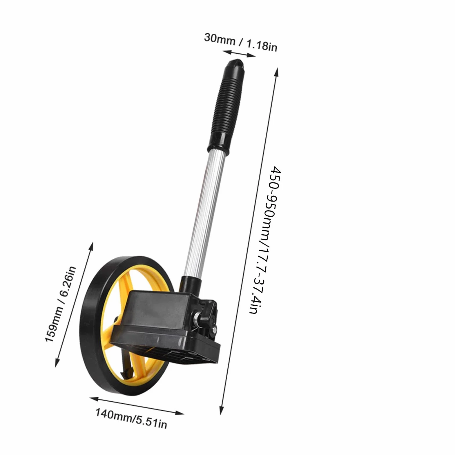 Rueda de Medición, Rueda de Medición Rodillo de Medición Portátil de Propósito Múltiple para Medir Distancias de 0 a 9999,9 M con Ruedas de Medición Telescópicas (rueda pequeña)