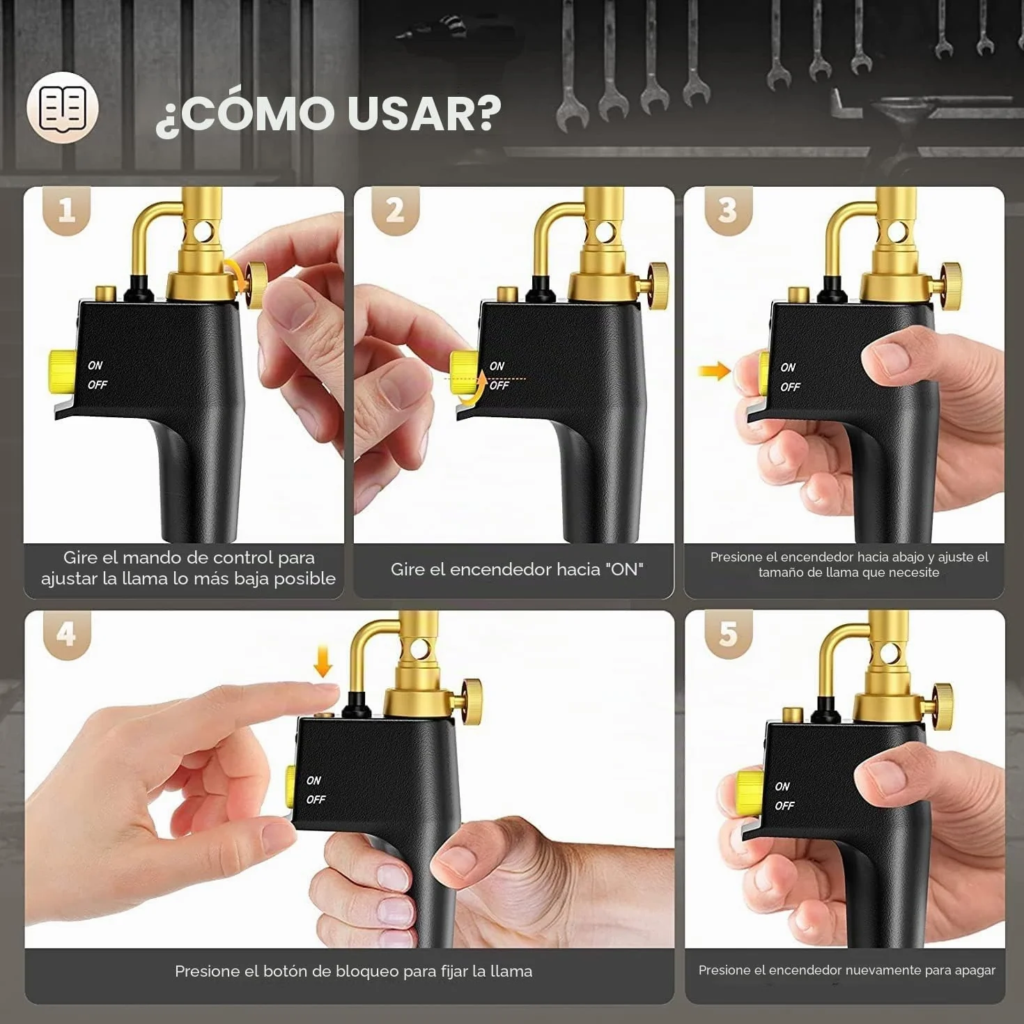 Antorcha de Propano MAPP, Antorcha de Gas Portátil para Trabajos Pesados, Soldadura de Plomería, Soldadura Fuerte, Soplete, Soldadura a Gas de Alta Temperatura, Antorcha de Soldadura