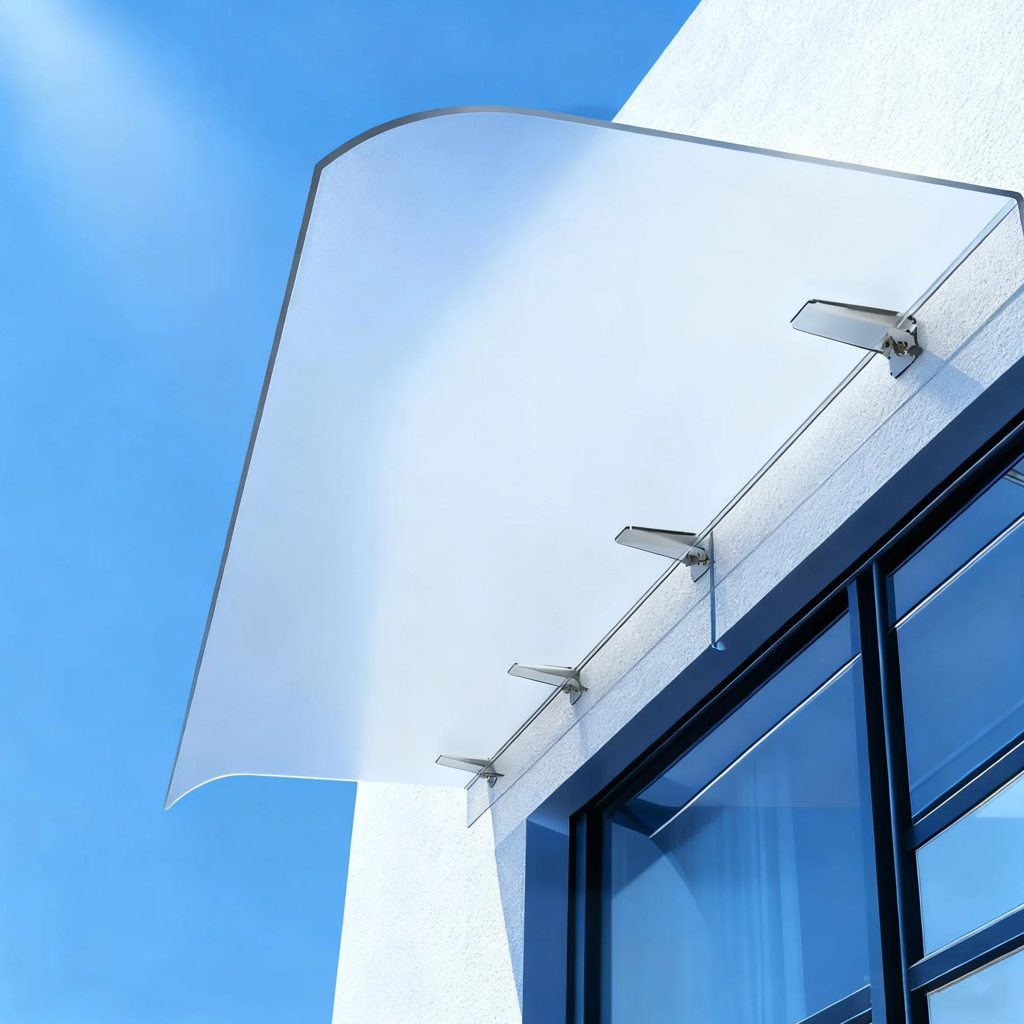 Marquesina para Puertas y Ventanas - Tejadillo de Policarbonato, Protección UV y contra la Lluvia, Tamaño Múltiple, Fácil Instalación40x120cm