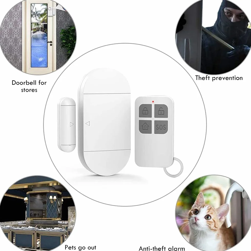 Alarma Puerta, eMylo Alarmas para Puertas con Alarma Ruidosa De 130 Db, Anti-Robo Sensor Apertura Puerta para La Seguridad De Los NiñOs Seguridad De La Tienda En El Hogar(2 Paquete)