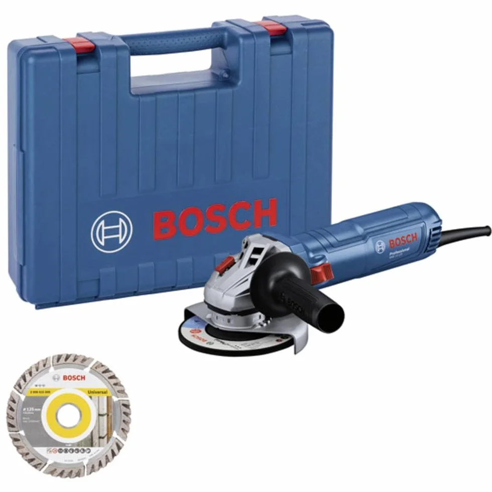 Bosch Professional amoladora angular GWS 12-125 (Ø del disco: 125 mm, potencia 1200 W, protección contra rearranque, incl. 1 disco de corte de diamante, empuñadura auxiliar, en maletín¡)