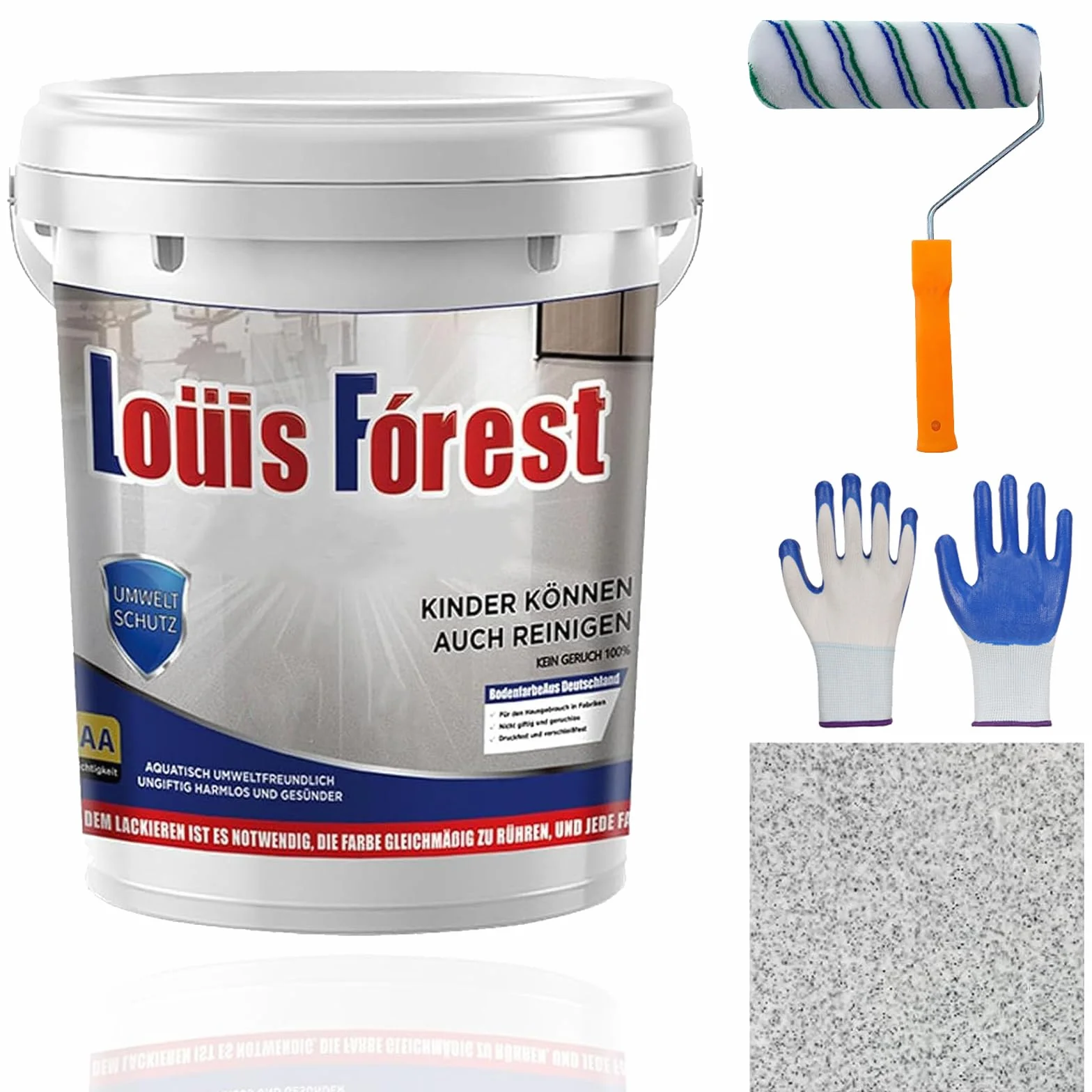 Pintura epoxi de color arena para pisos, pintura epoxi Louis Forest Fl-oor Pa-int, pintura de piso epoxi para hormigón, efecto mármol de alto brillo, revestimiento de pisos Epo-xy, garaje