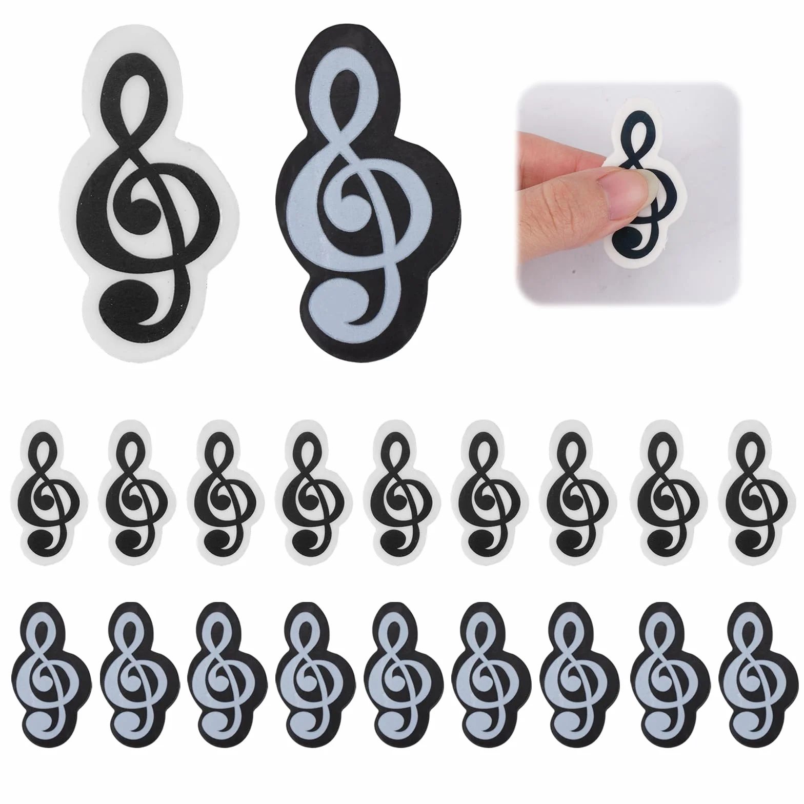 Gomas de Borrar 3D Mini Forma de Música 20 Piezas para Papelería Escolar