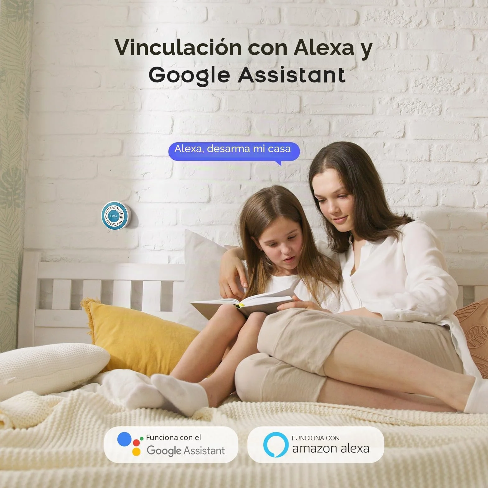 Alarma para Casa, WiFi Sistema de Alarma para Casa, Antirrobo Inalámbrico con 1 Sensores para Puertas y Ventanas, 1 Detectores de Movimiento y 2 Controles Remotos, Compatible con Alexa