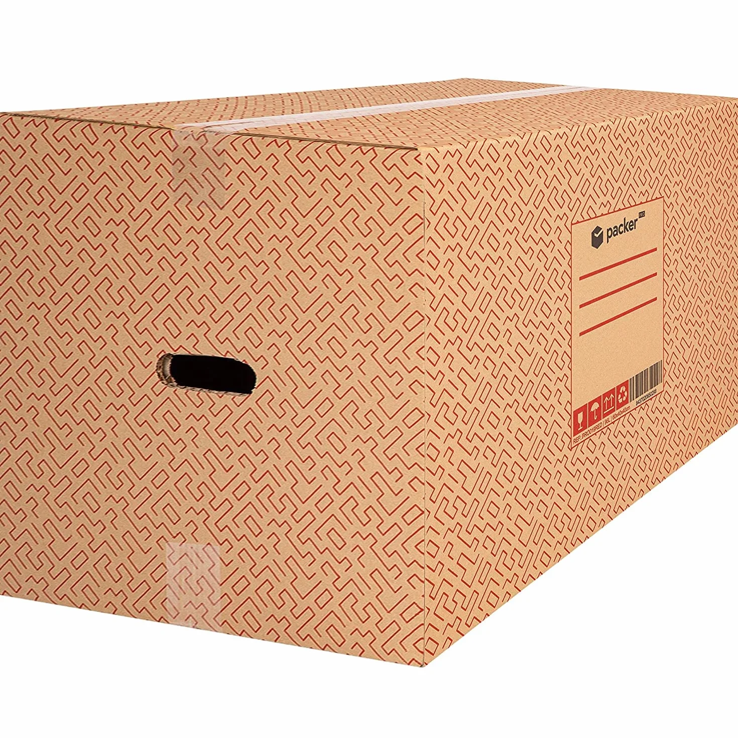 Cajas Carton para Mudanzas Resistentes con Asas Rojas 60x40x40cm