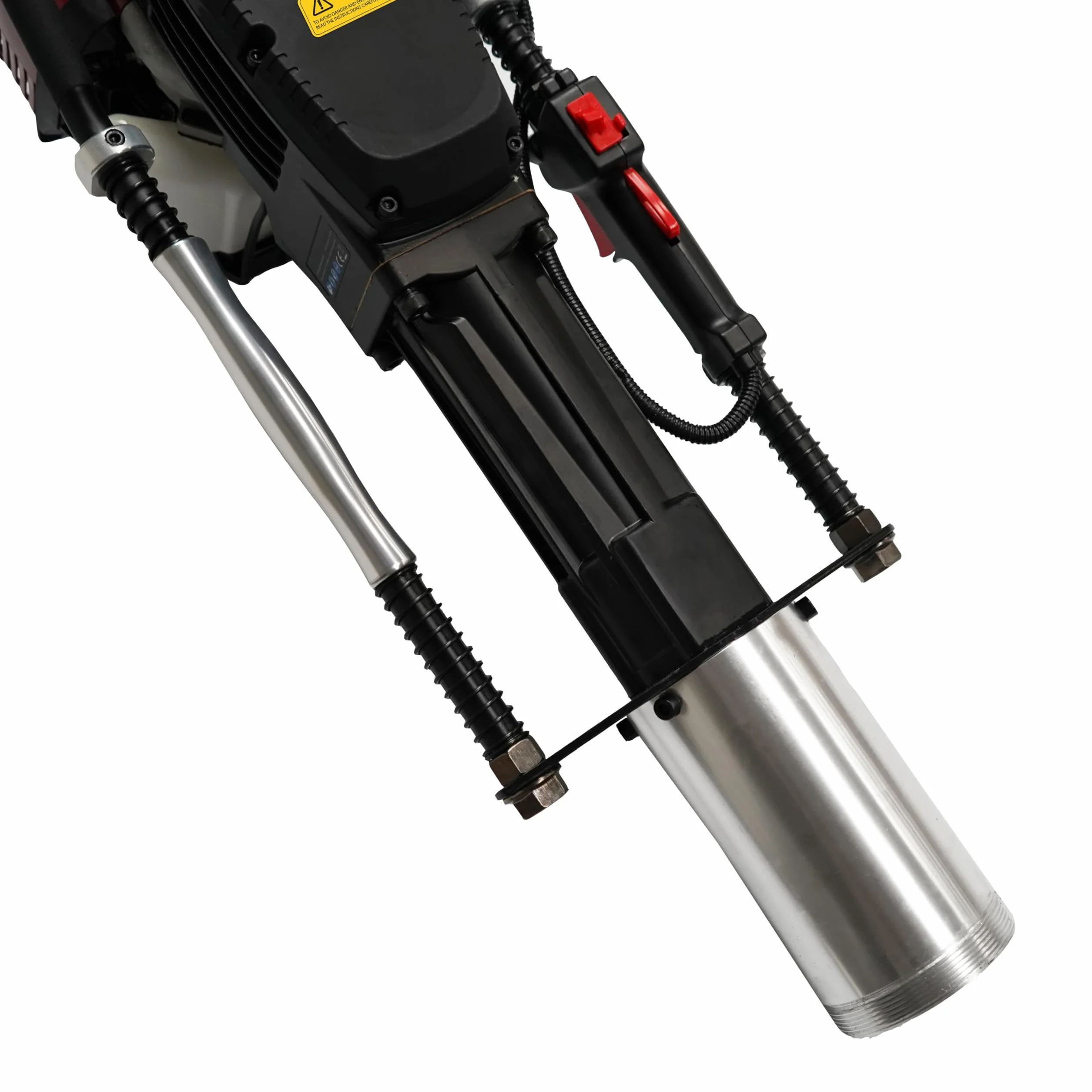 Clavador de poste de gasolina 4 tiempos T-Mech 900W 1,2HP 37,7cc | Fuerza de impacto 1350 rpm | 4 Accesorios 20-49mm, 50-69mm, 70-80mm, 100mm | Estuche con ruedas, Kit herramientas y grasa INCLUÍDOS