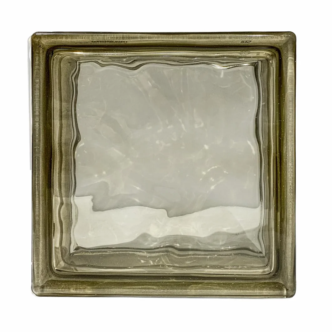 Bloque de vidrio Pavés Smart Ondulado Coloreado en la masa Bronce | Dimensión 190x190x80 mm | Euro/pza. 4,50 |Unidad de venta: una caja de 6 pzas.