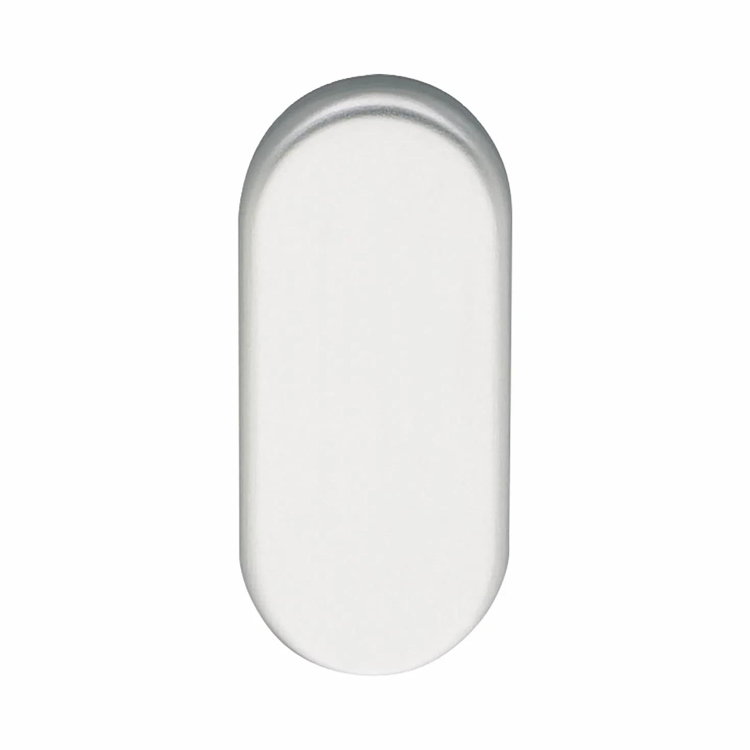 Eco BL - Roseta ciega (cubierta ciega, 70 x 33 x 7 mm, atornillada oculta, aluminio anodizado), color plateado