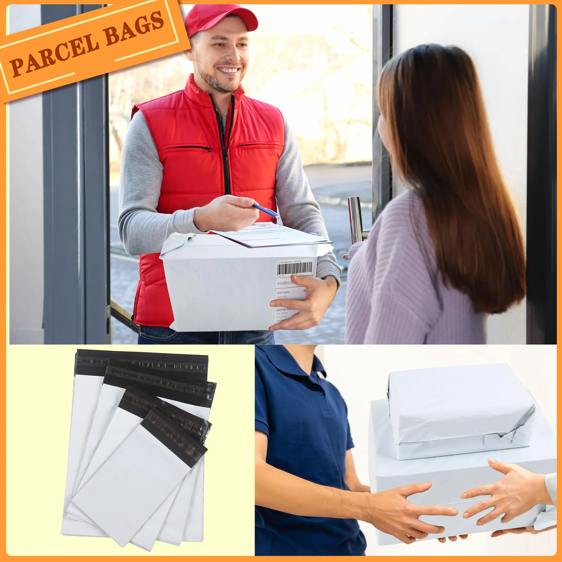 100 Bolsas de Envío Mezcla de 4 Tamaños Sobres de Plástico Autoadhesivos para Polietilen Bolsas Envios Paquetes Ropa Impermeable Opacas Autoadhesivo Sobres para Envios para Correo Bolsas