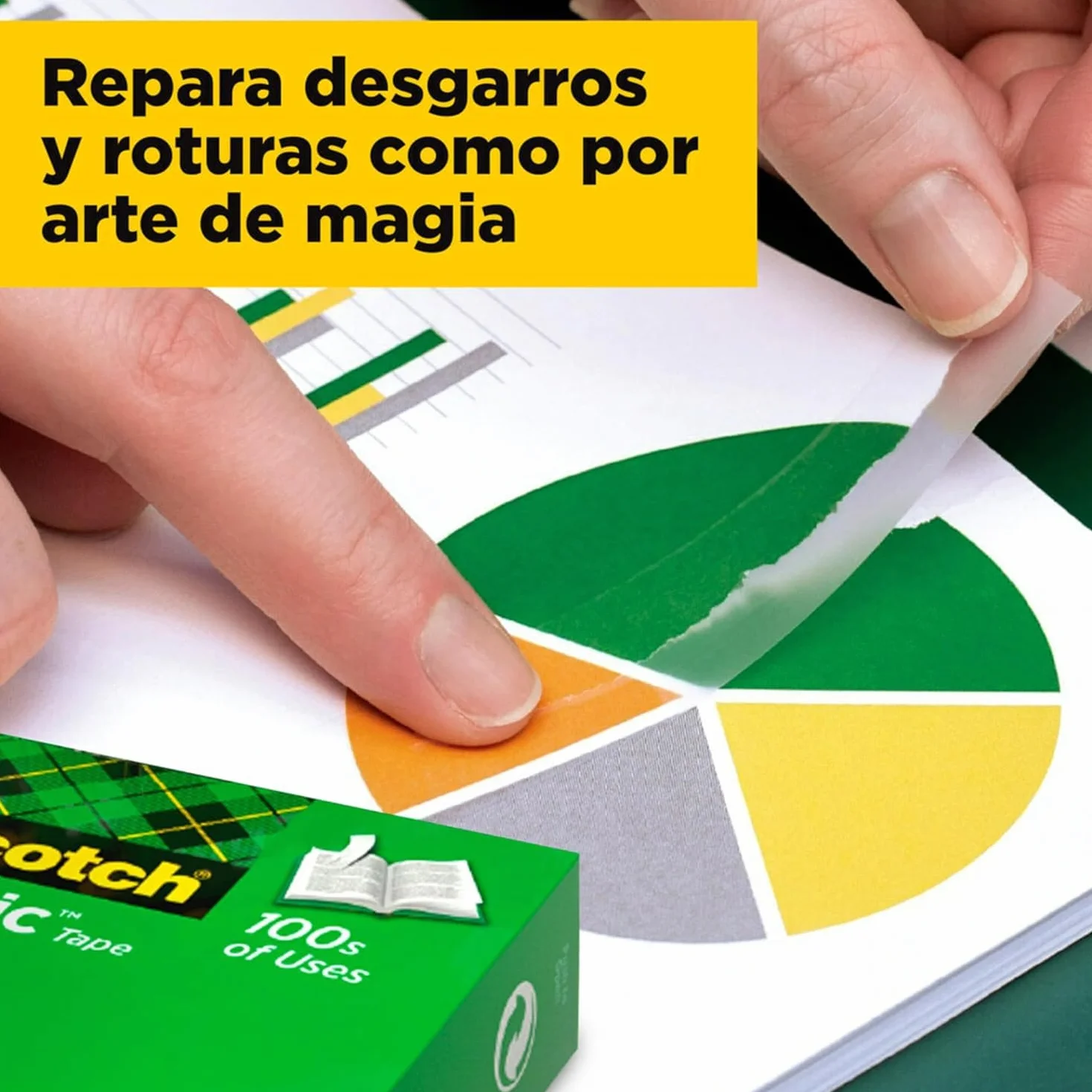 Scotch Magic Dispensador de cinta adhesiva portarrollos sobremesa 3 rollos transparente 19 mm x 33 m base antideslizante negro