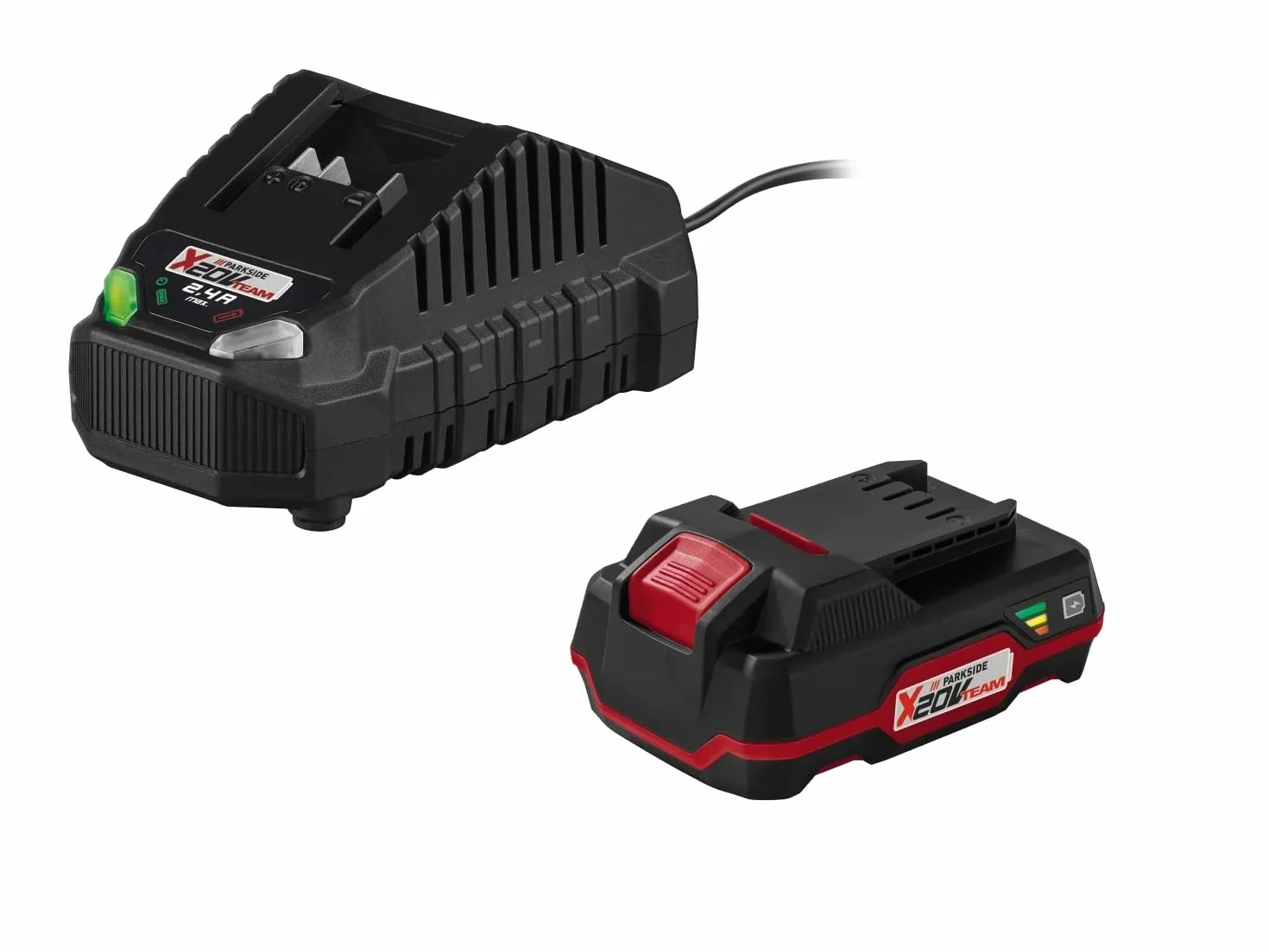 Parkside Batería recargable 20V 2Ah PAP 20 B1 + Cargador PLG 20 C1 para todas las herramientas de la serie Parkside X 20V Team