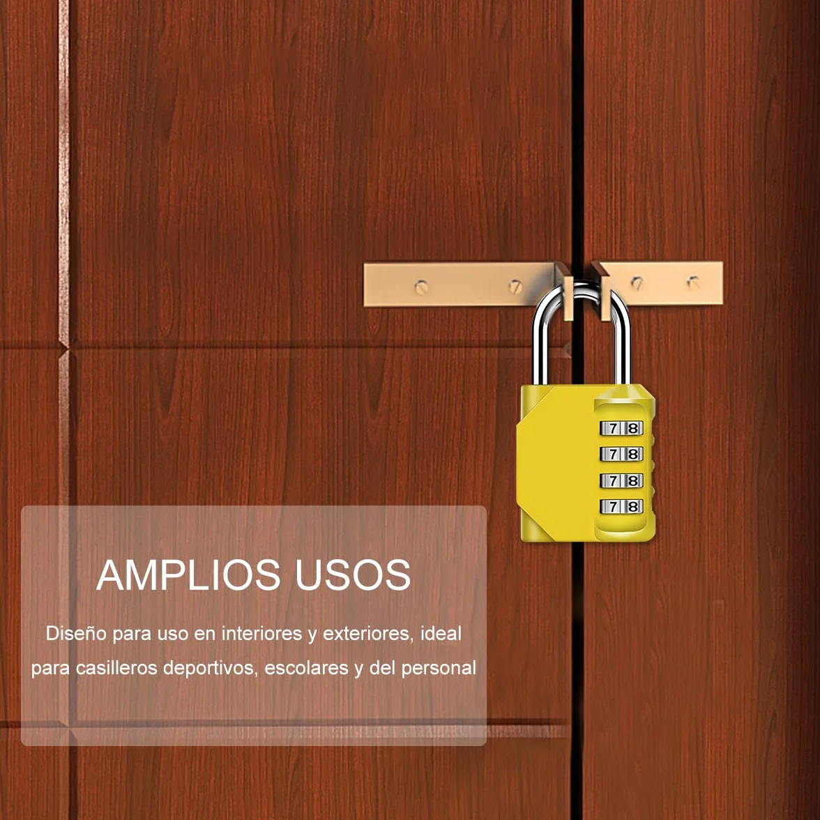 Candado Combinacion, Diyife Impermeable Candado Taquilla, Candado Seguridad 4 Dígitos, Candado para El Casillero del Gimnasio Escolar, Archivadores, Caja De Herramientas,Cerca, Cerrojo(Amarillo)