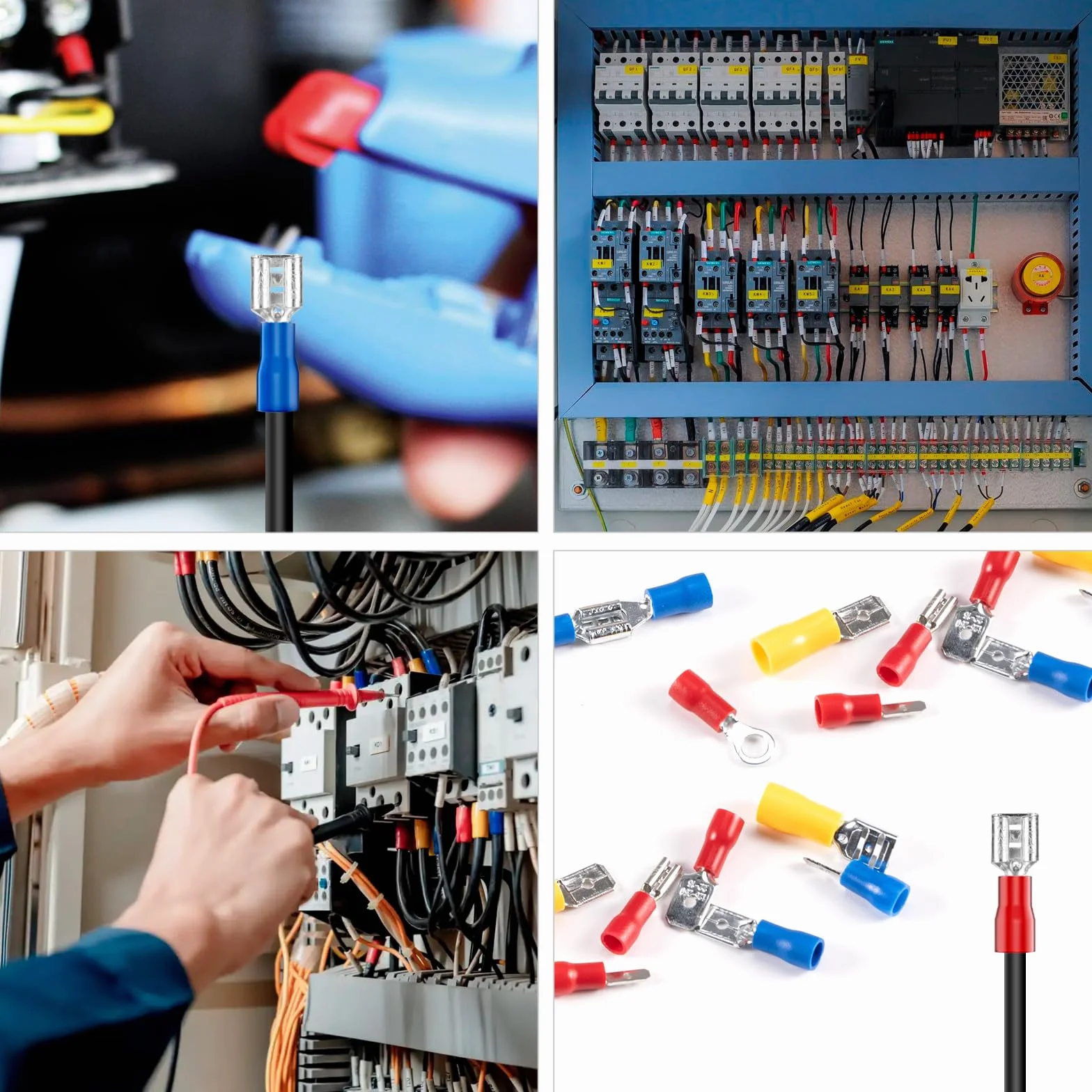 280 piezas Terminales Eléctricos, terminales faston 0,5 – 6,0 mm², surtido de terminales de cable para coche, conectores planos, conectores de cable