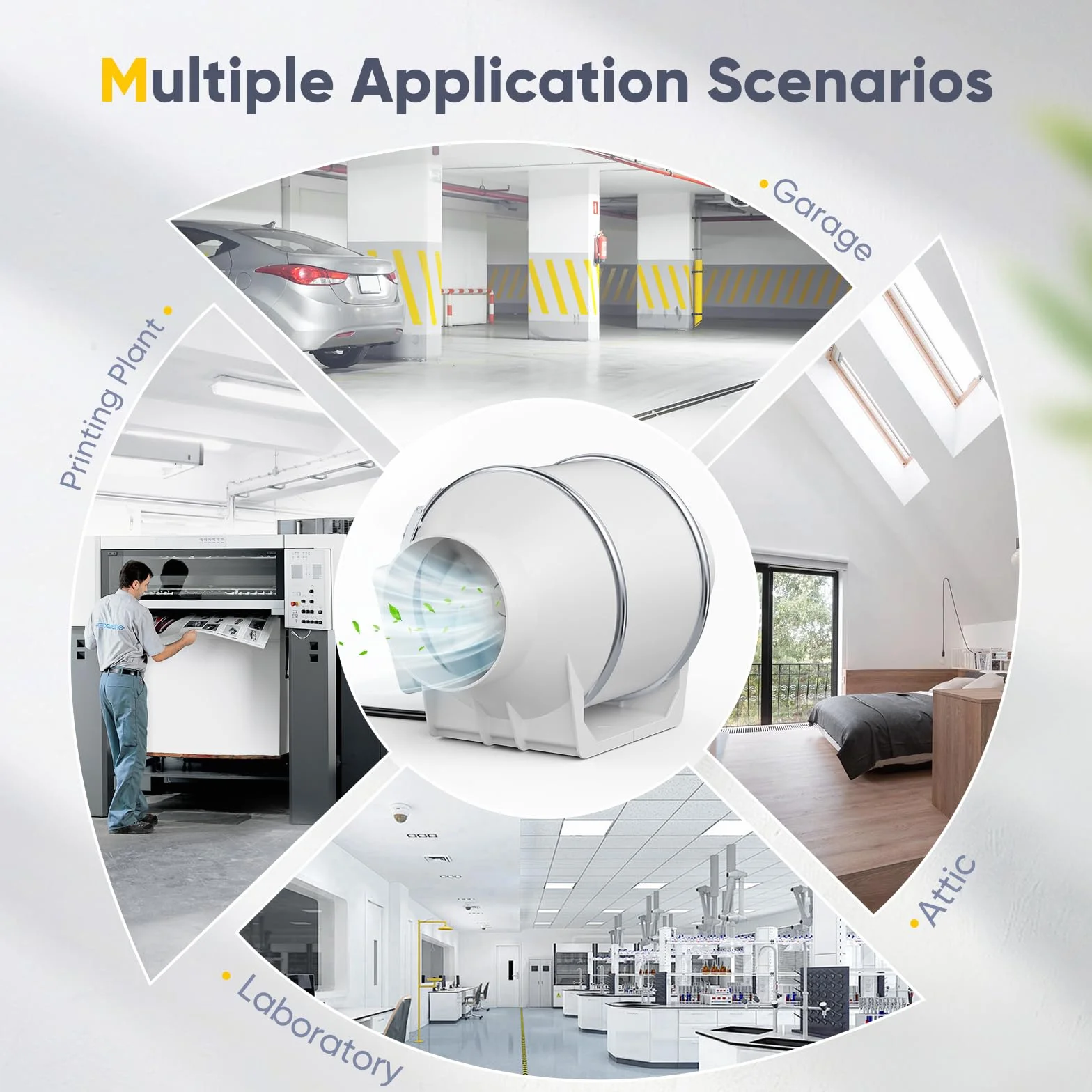 Extractor de aire para baño 310 m³/h control de velocidad variable