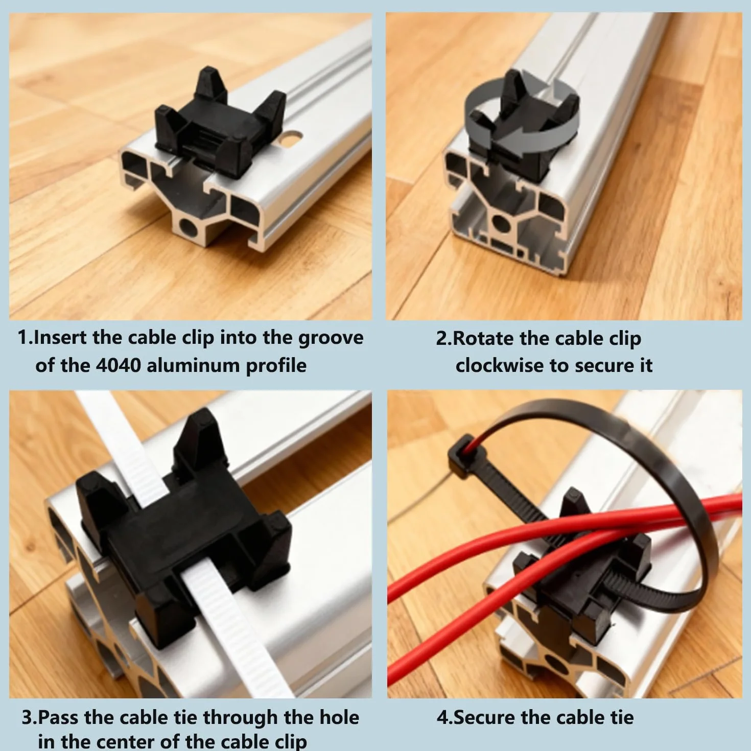 16 Clips de Ranura para Cables 15.7 x 7 mm Clips de Cable para Perfiles de Aluminio Negro Abrazaderas para Perfil de Aluminio para Perfil Estándar Europeo 4040 Para Uso Industrial y Doméstico