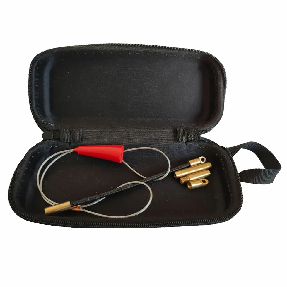 Varilla de fibra de vidrio, 100 m, diámetro de 4,5 mm, incluye carrete de acero, banda de pescado, cable de fibra de vidrio, rueda de acero inoxidable 304, banda de pescado, tubo, trineo