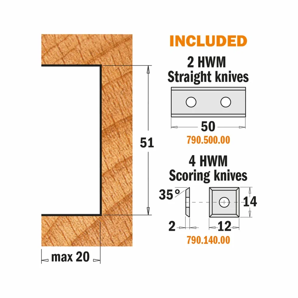 CMT ORANGE TOOLS 694.100.35 Cabezal portacuchillas para galces
