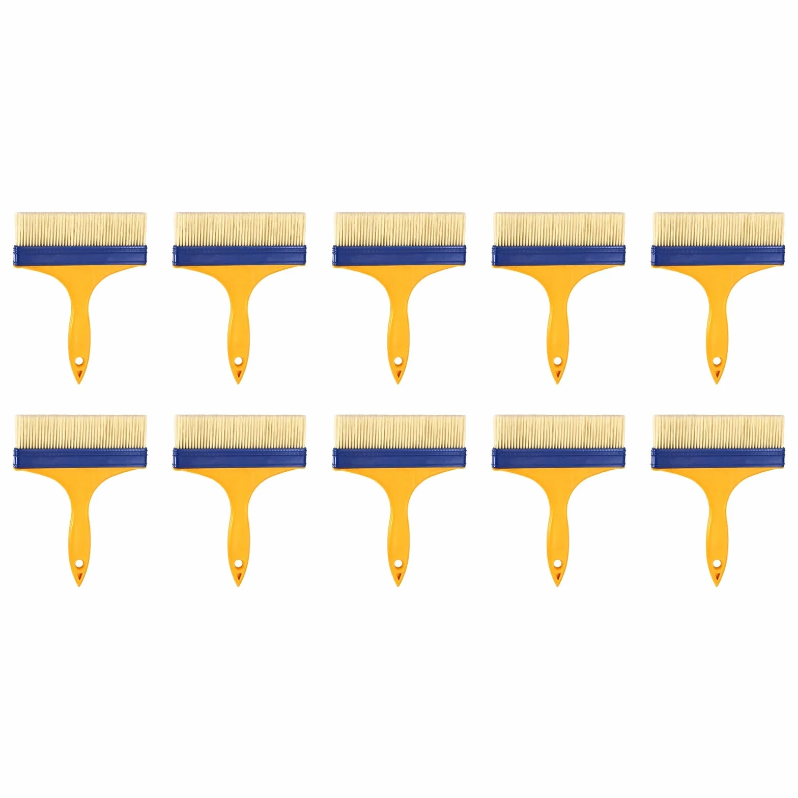 QUARKZMAN 14 Pinceles Pintura Plana 6.7 Pulgadas con Cerdas Nylon Y Mango Amarillo Plástico para Pinturas Arte Manualidades Barnices Pegamentos Gesso Paredes Muebles Vallas Terrazas