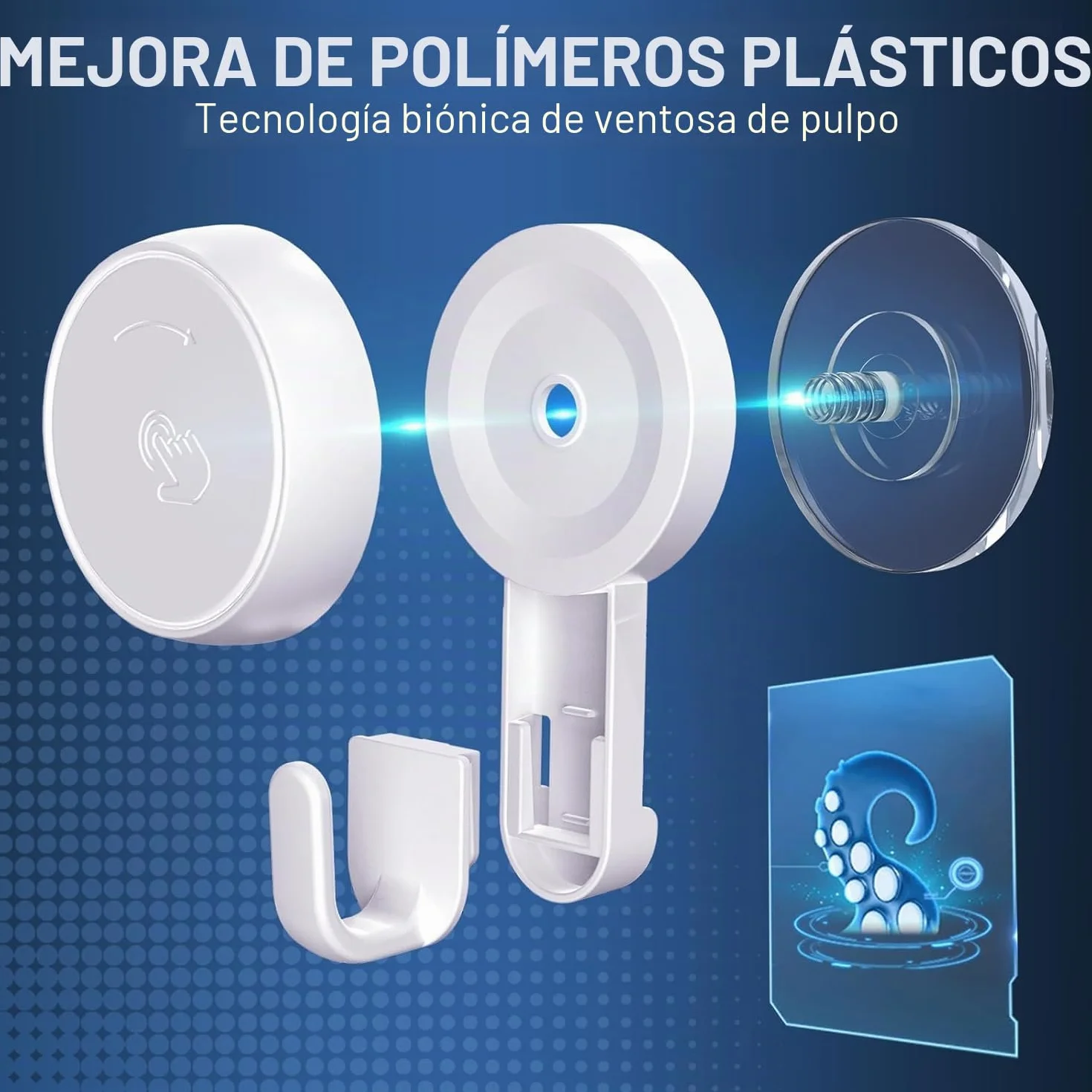 Luxear Gancho Ventosa Baño 4 Piezas Ultra Fuerte Sin Agujeros Colgador Toallas Ventosa Impermeable Reutilizable Percha Ventosa MAX 5kg para Toallas Cocina Pared Puerta Ropa
