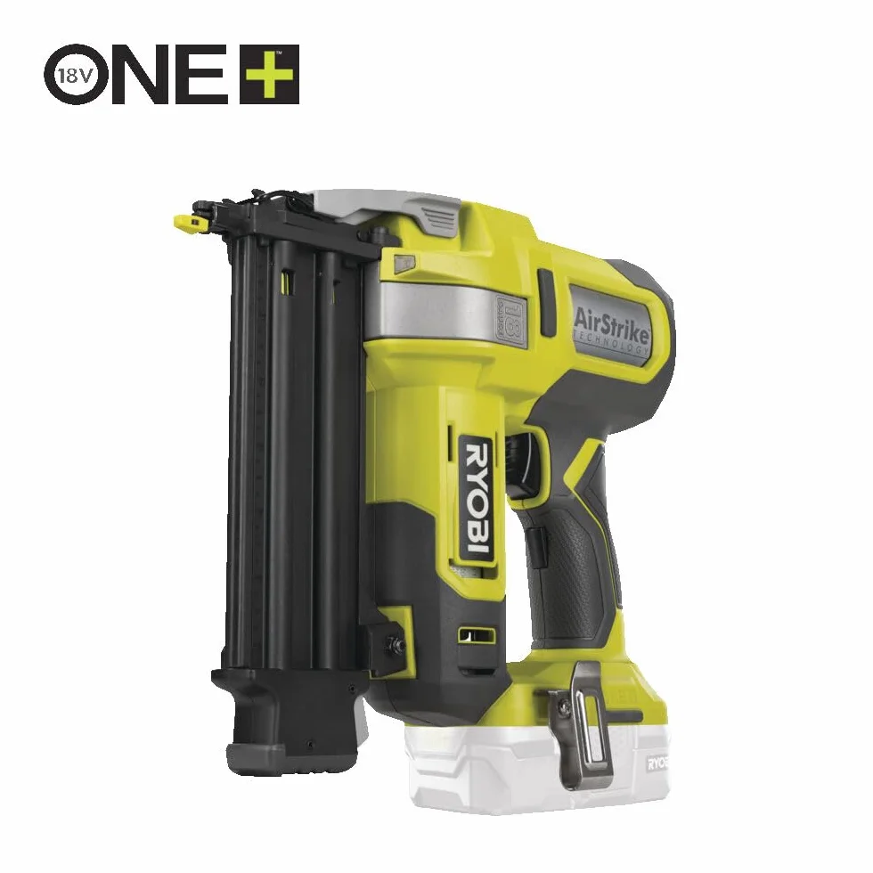 RYOBI - Clavadora 18G de Aire Comprimido 18V ONE+ para Sacar Clavos de 15 a 50 mm sin Compresor ni Cartucho de Gas - Sistema de Liberación de Clavos (Batería y Cargador no Incluidos) - R18GN18-0