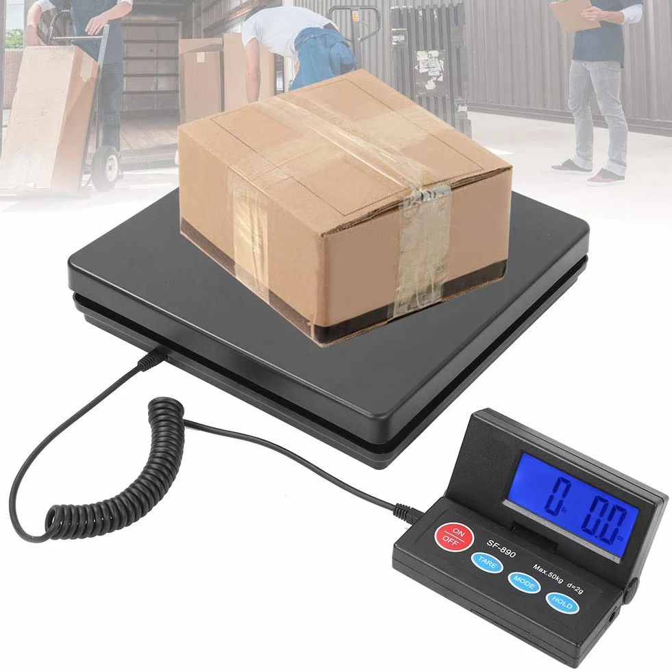 Báscula digital industrial 50 kg precisión 2 g pantalla externa