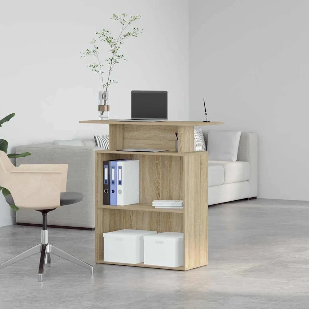 vidaXL Mostrador de recepción Roble Sonoma 100x40x104 cm Madera de ingeniería