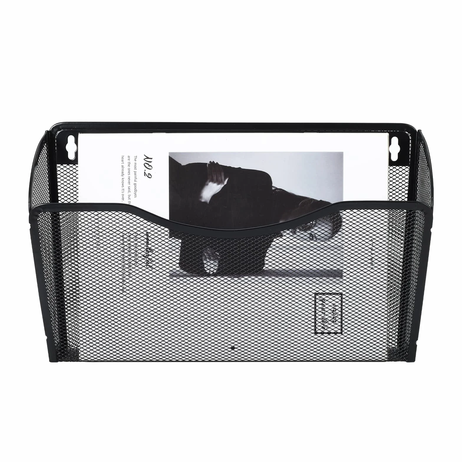 EasyPAG Soporte Documentos Metal A4 Bolsillo Horizontal Archivador de Pared Negro