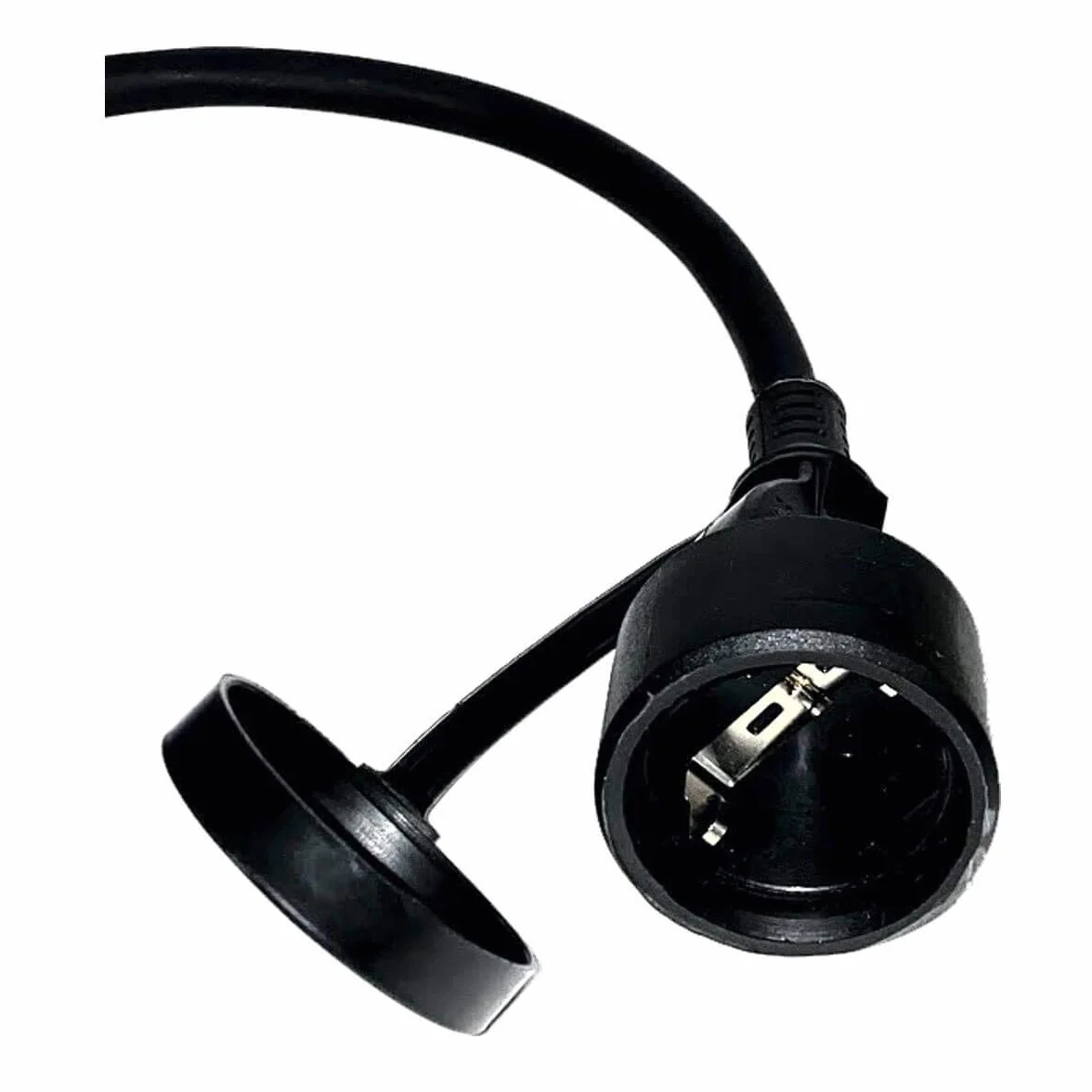 CEE Juego de adaptadores de Camping con Cajas Protectoras 1,5/0,3m - Cable Adaptador Schuko Macho y Caja de Cables (3 x 2,5 mm², 230 V, 16 A, 1,5 m, 0,3 m), Rojo, IP44, Cable Autocaravana