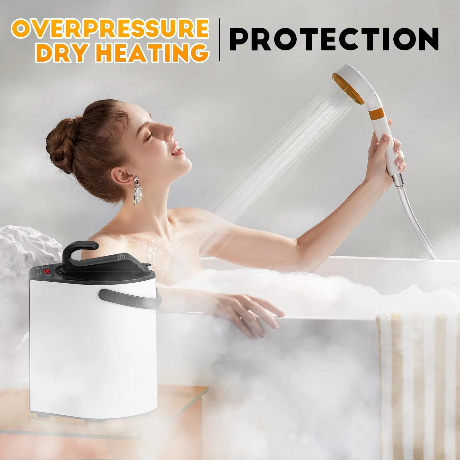 CGOLDENWALL Portátil Sauna de Vapor Hogar 3L, Generador de Vapor para Personal Spa, Olla de Vapor de Sauna con Control Remoto, Adecuado para Tienda Sauna, Desintoxicación