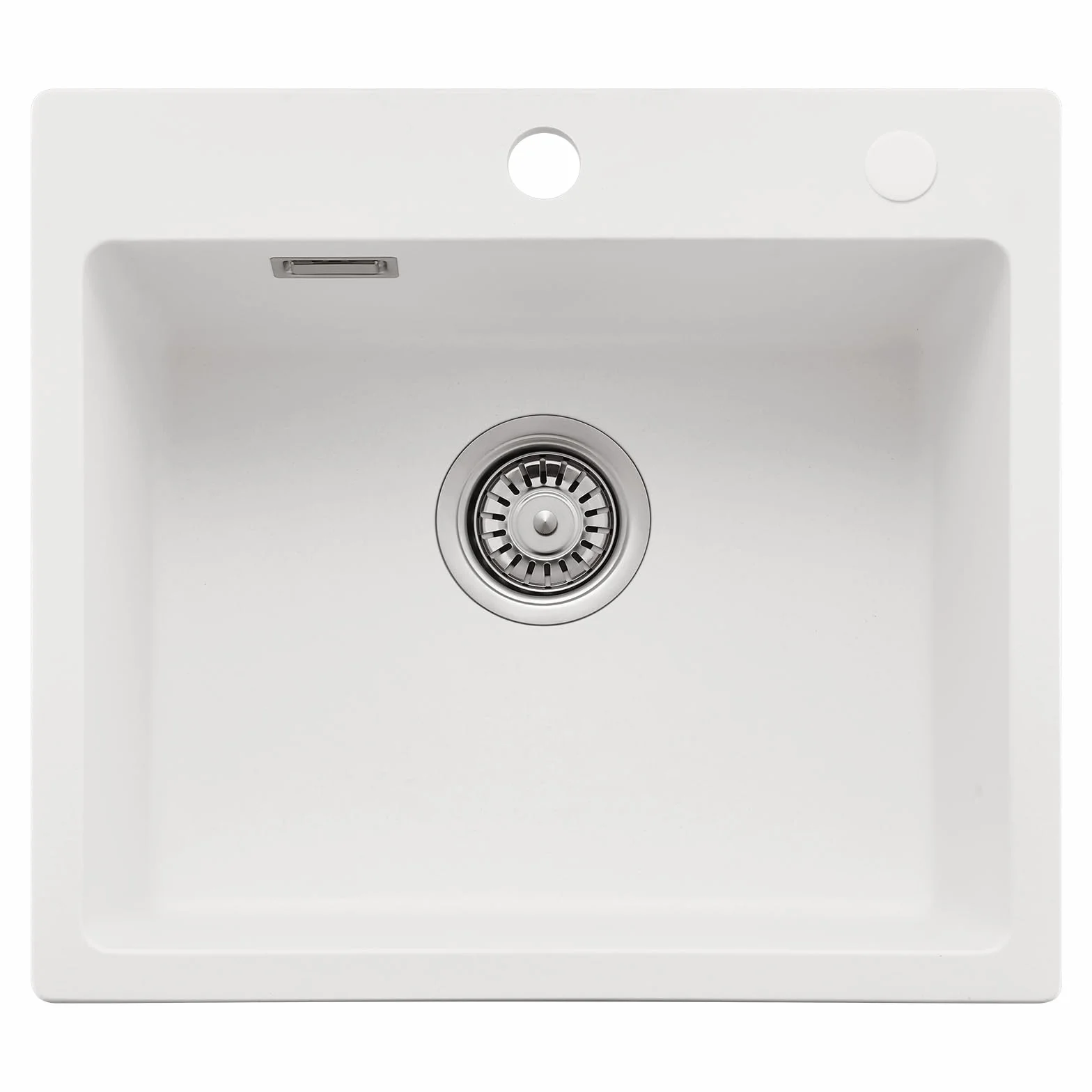 CECIPA Fregadero de cocina de 50 x 45 cm, 80% arena de cuarzo de granito, 1 lavabo empotrable, incluye sifón y sobre