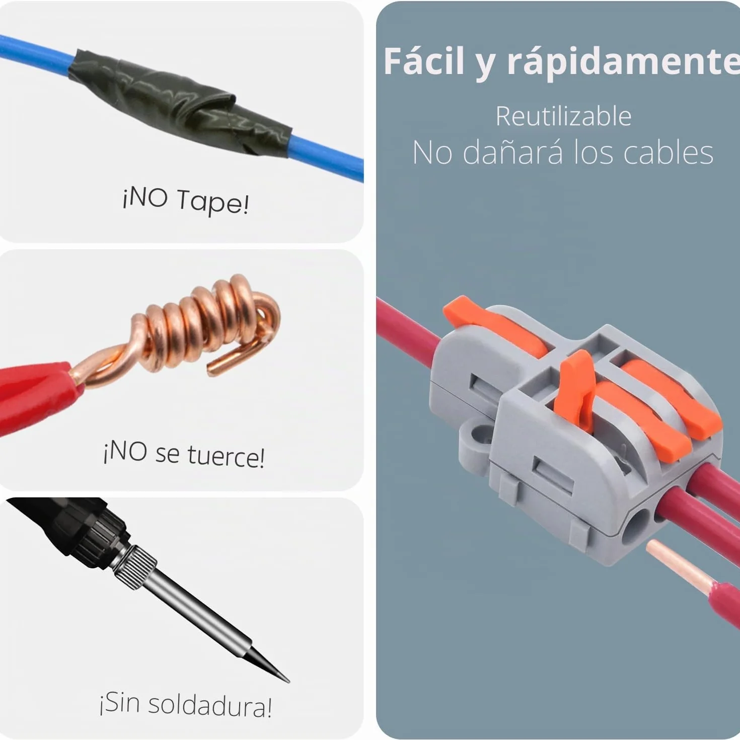Conectores Eléctricos Kit 62 Piezas Conexión Rápida 0,2-4mm²