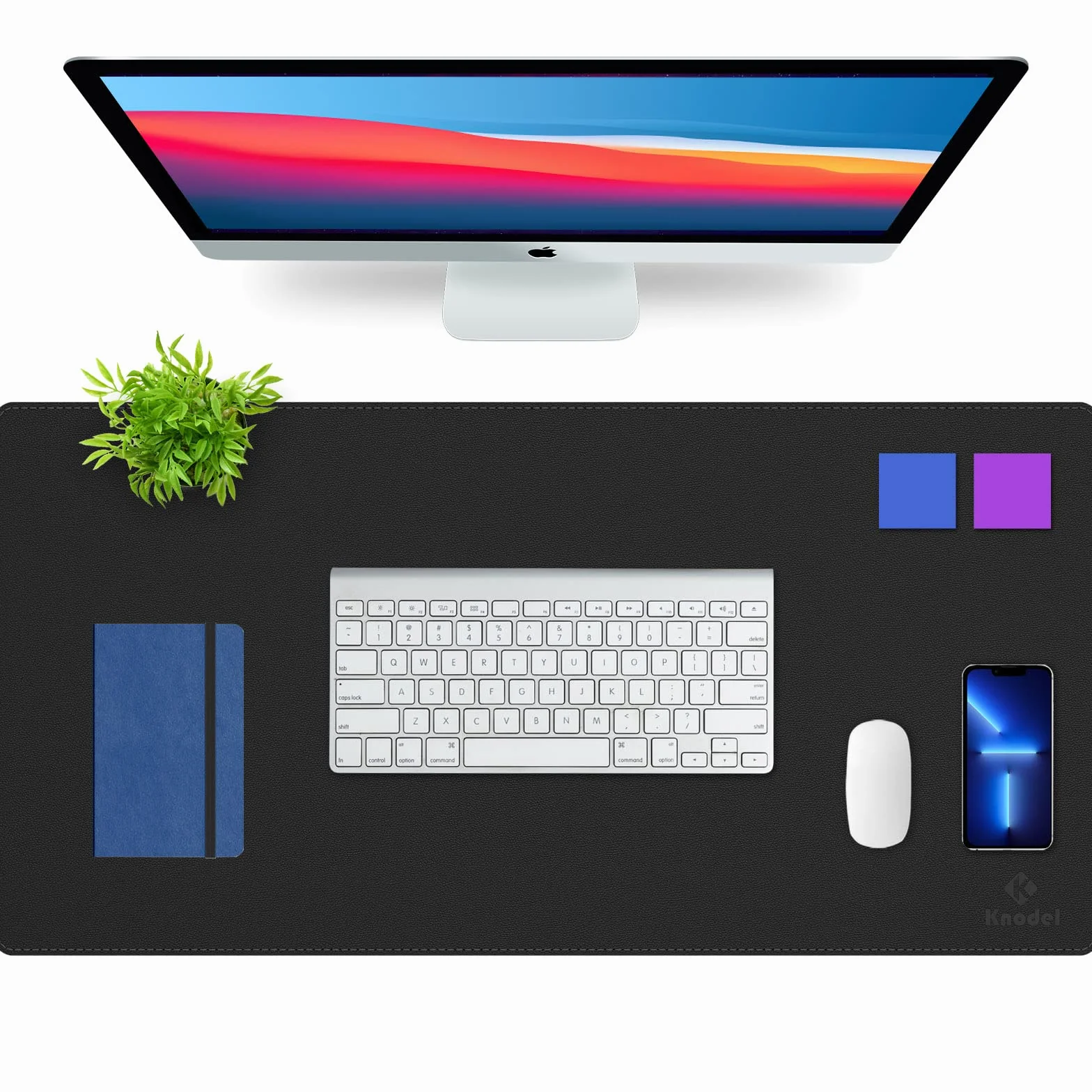 K KNODEL Almohadilla de escritorio, almohadilla de escritorio, cabeza de succión de escritorio de cuero de PVC para computadoras portátiles, tablero de escritura impermeable (40cm x 80cm, Negro)