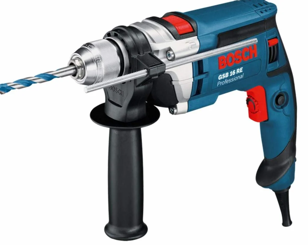 Bosch Professional taladro percutor GSB 16 RE (incl. portabrocas intercambiable 13 mm, profundidad retráctil 210 mm, empuñadura auxiliar, maletín)
