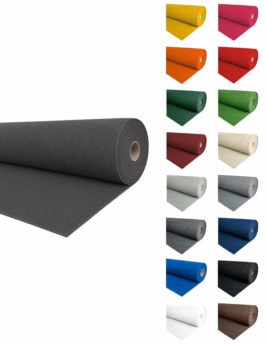Jardin202 - Alfombra para Eventos Moqueta Ferial | 2m Ancho 2 Metros (Ancho) x 15 Metros (Largo) (05 - Gris Oscuro)