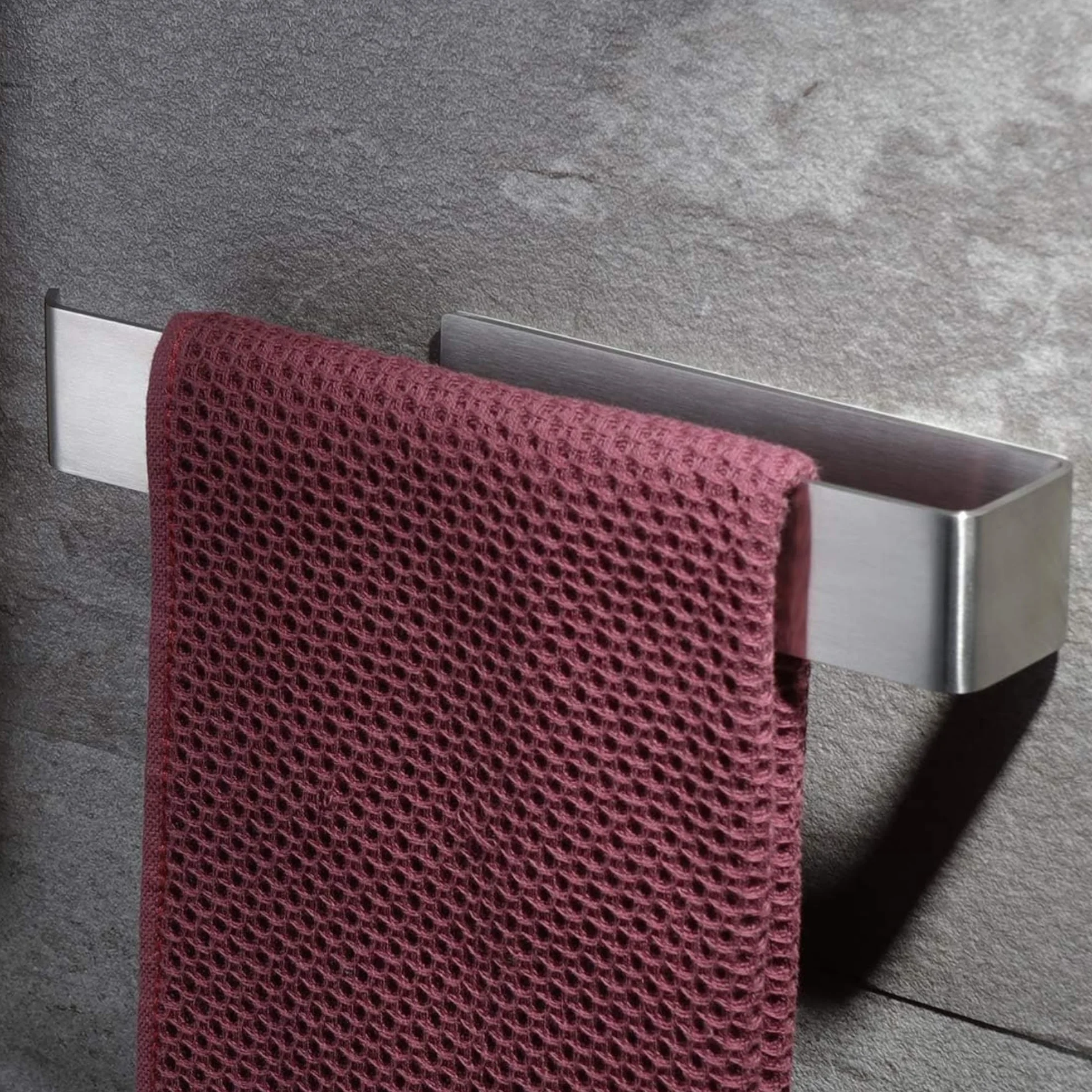 Toalleros De Baño Sin Taladro Adhesivo 26 cm, Acero Inoxidable 304 Cepillado, Accesorios Sin Taladro para Baño y Cocina, Fuerte Fijación