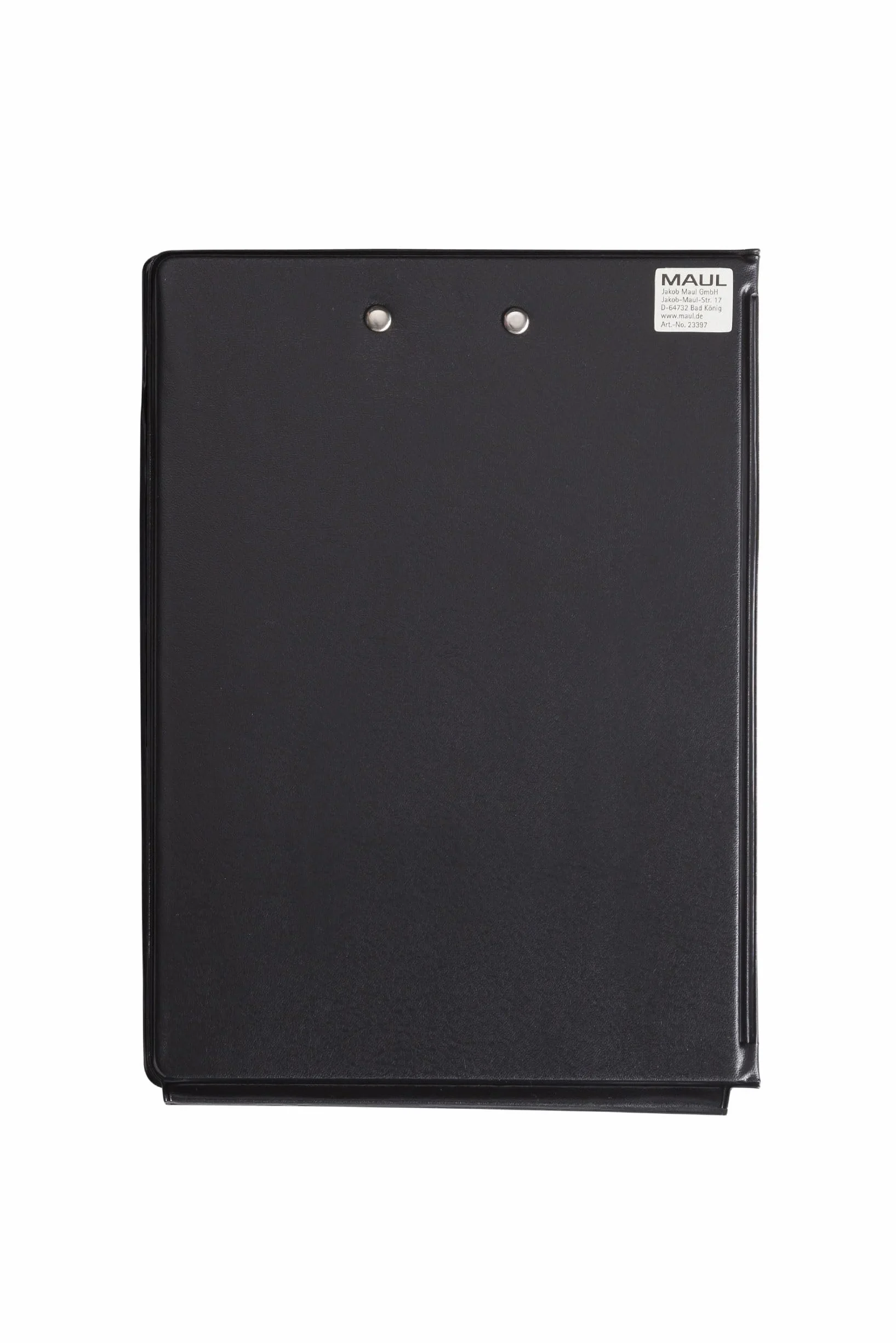 Maul Carpeta portapapeles con cubierta de aluminio y protección anticopia DIN A5 alto negro