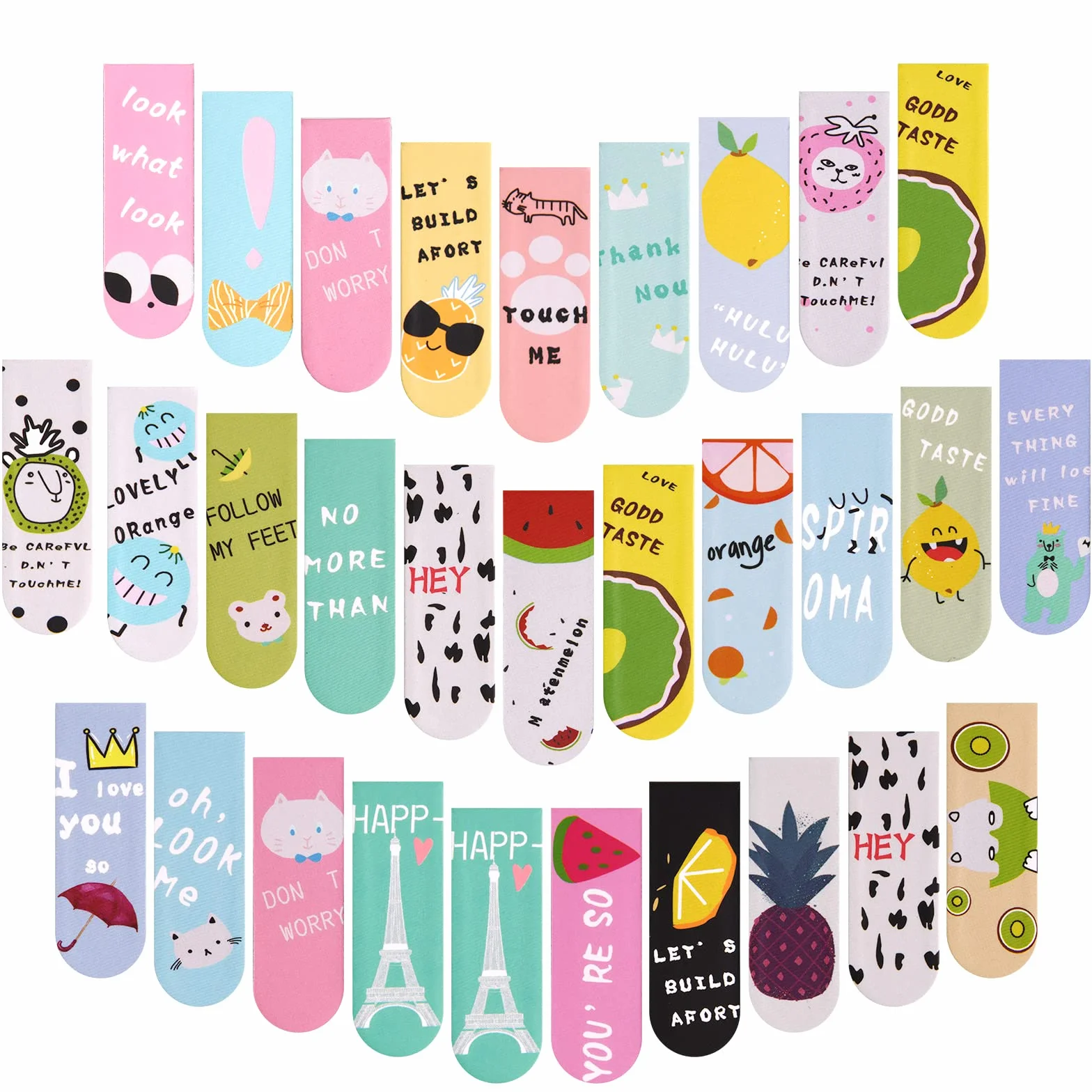 Vicloon Marcadores de Libros Magneticos 30Pcs Marcapáginas Clips de Página Palabras Inspiradoras