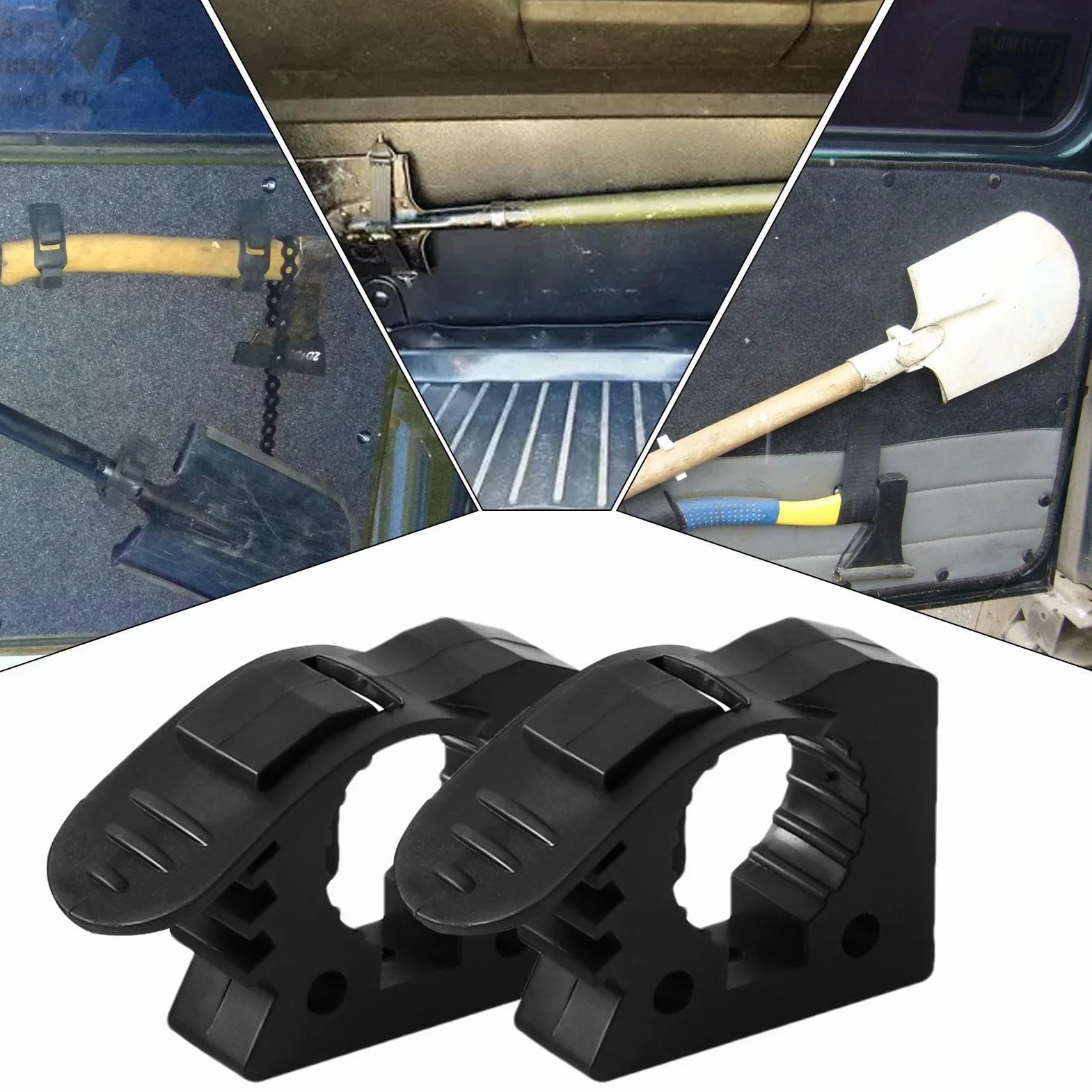 Soporte de pala para portaequipajes, portahachas - 2 soportes de montaje de abrazadera de goma de liberación rápida | Soporte de abrazadera ATV UTV para mangos de herramientas de 1,2 a 1,6 pulgadas de