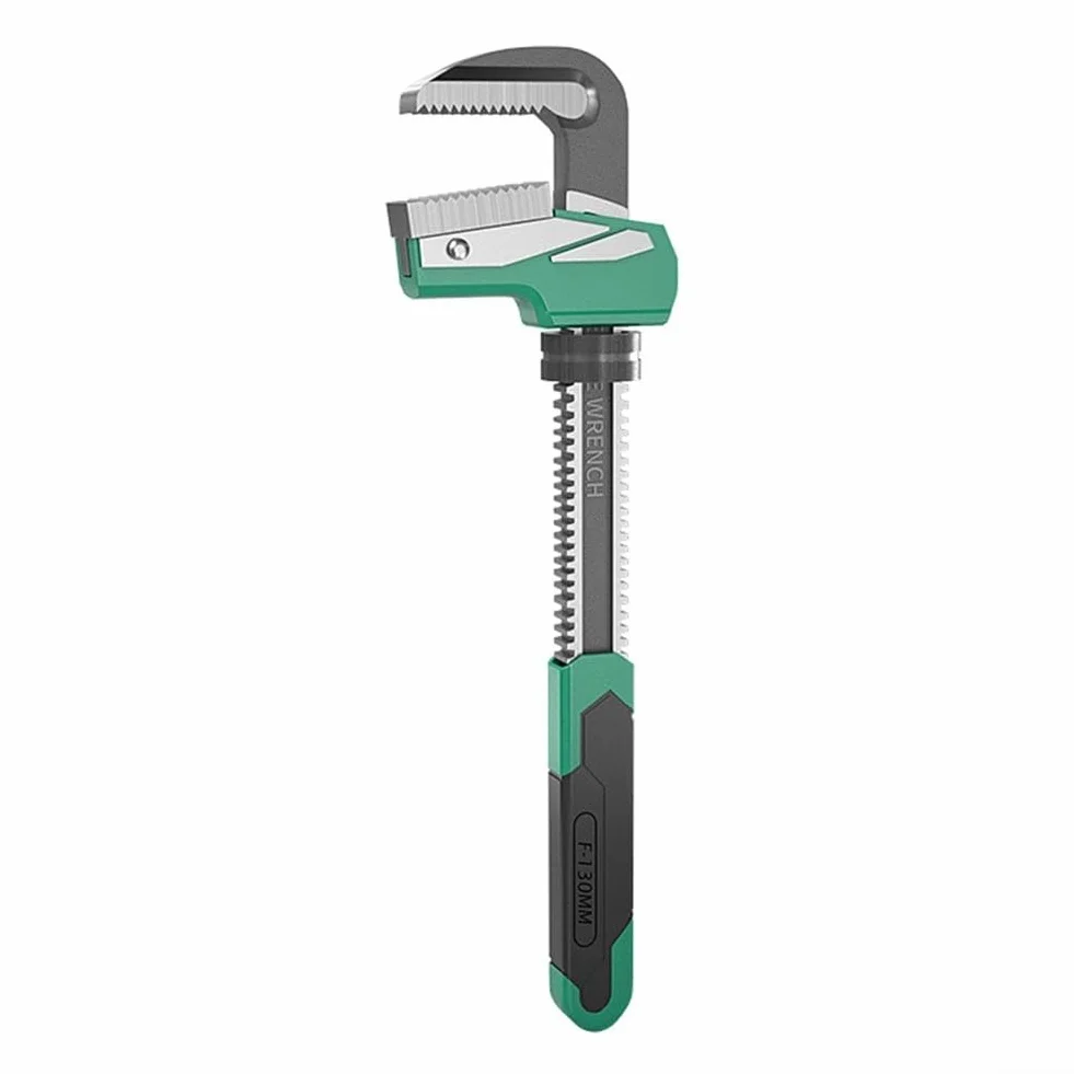 Llave de tubo tipo F, herramienta de fontanero multifuncional en ángulo recto con mandíbula dentada para válvulas y tuberías de forma especial, acero (130 mm)